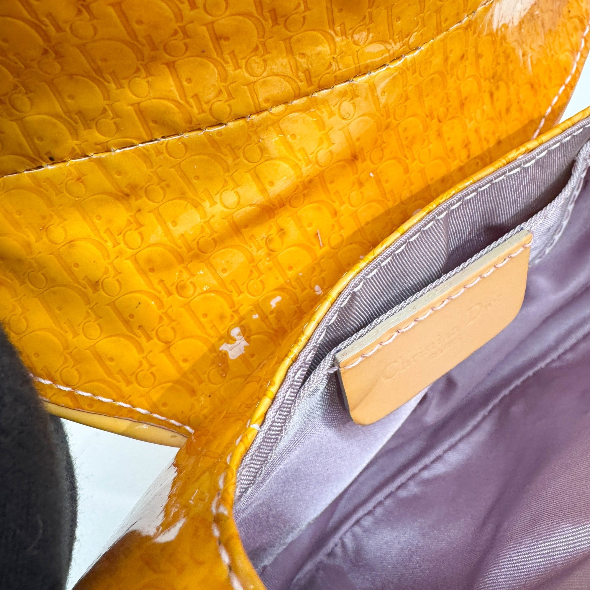 Nano Saddle Orange Trotter Leather Clutch Bag