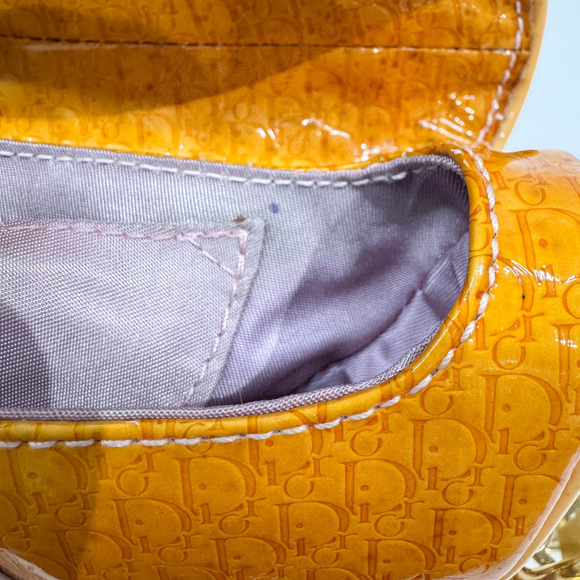 Nano Saddle Orange Trotter Leather Clutch Bag