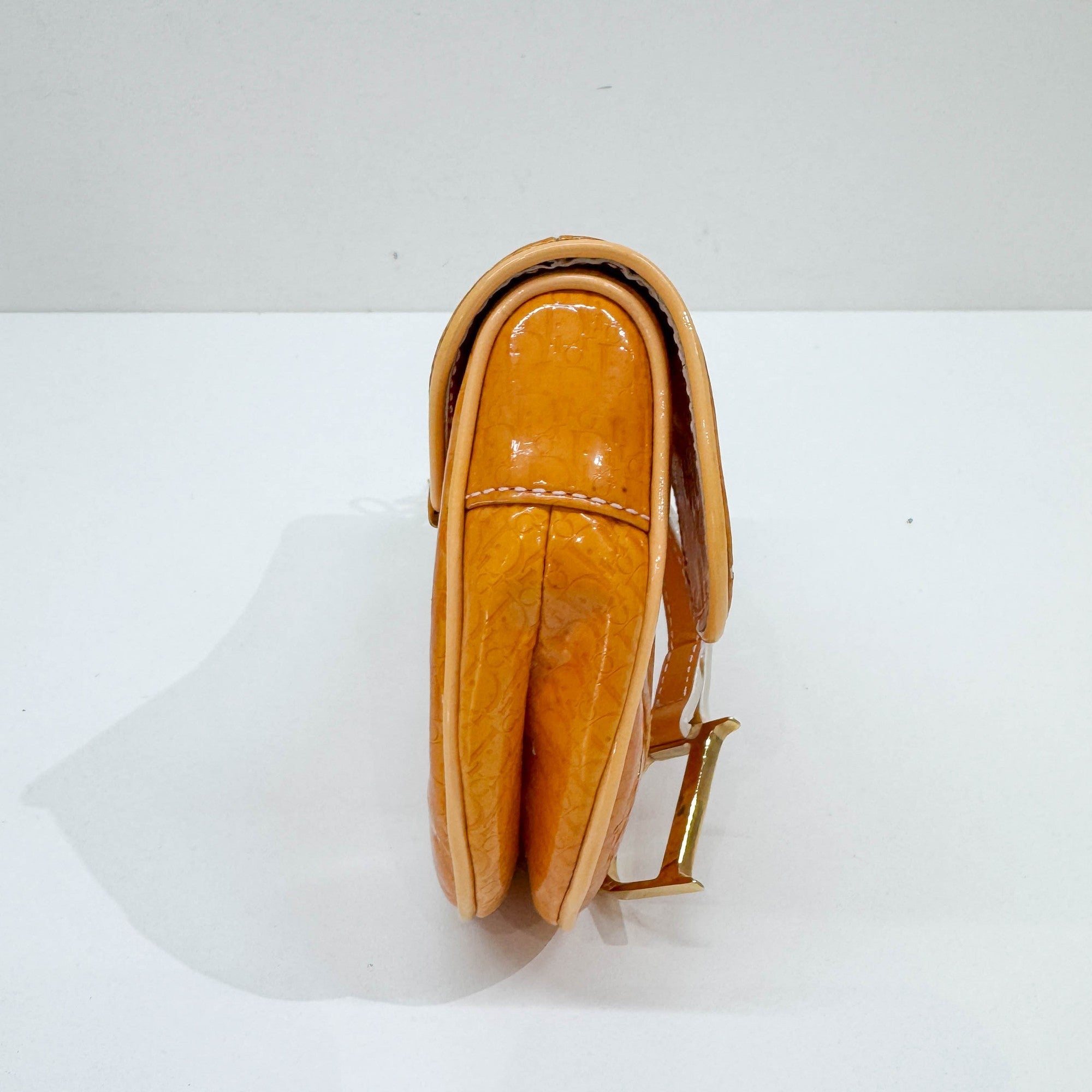 Nano Saddle Orange Trotter Leather Clutch Bag