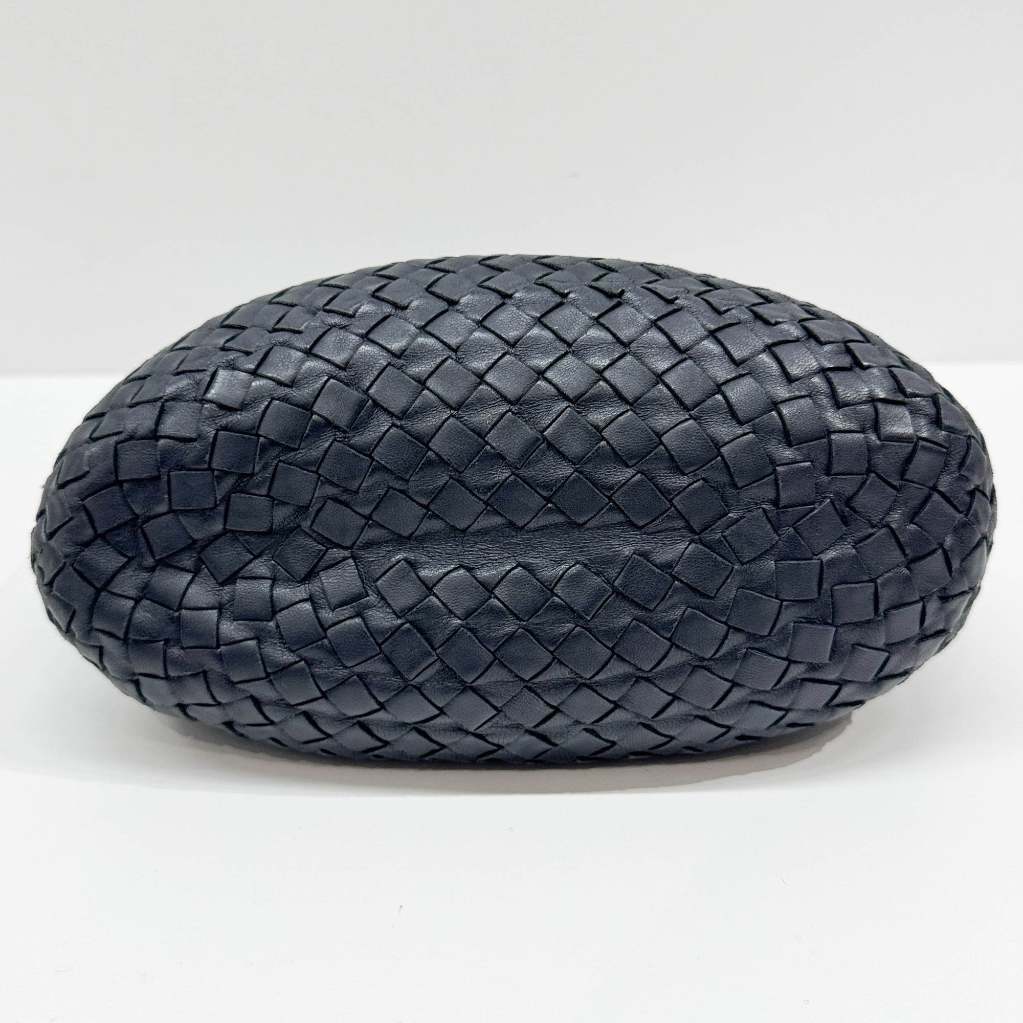 Intrecciato Black Leather Shoulder Bag