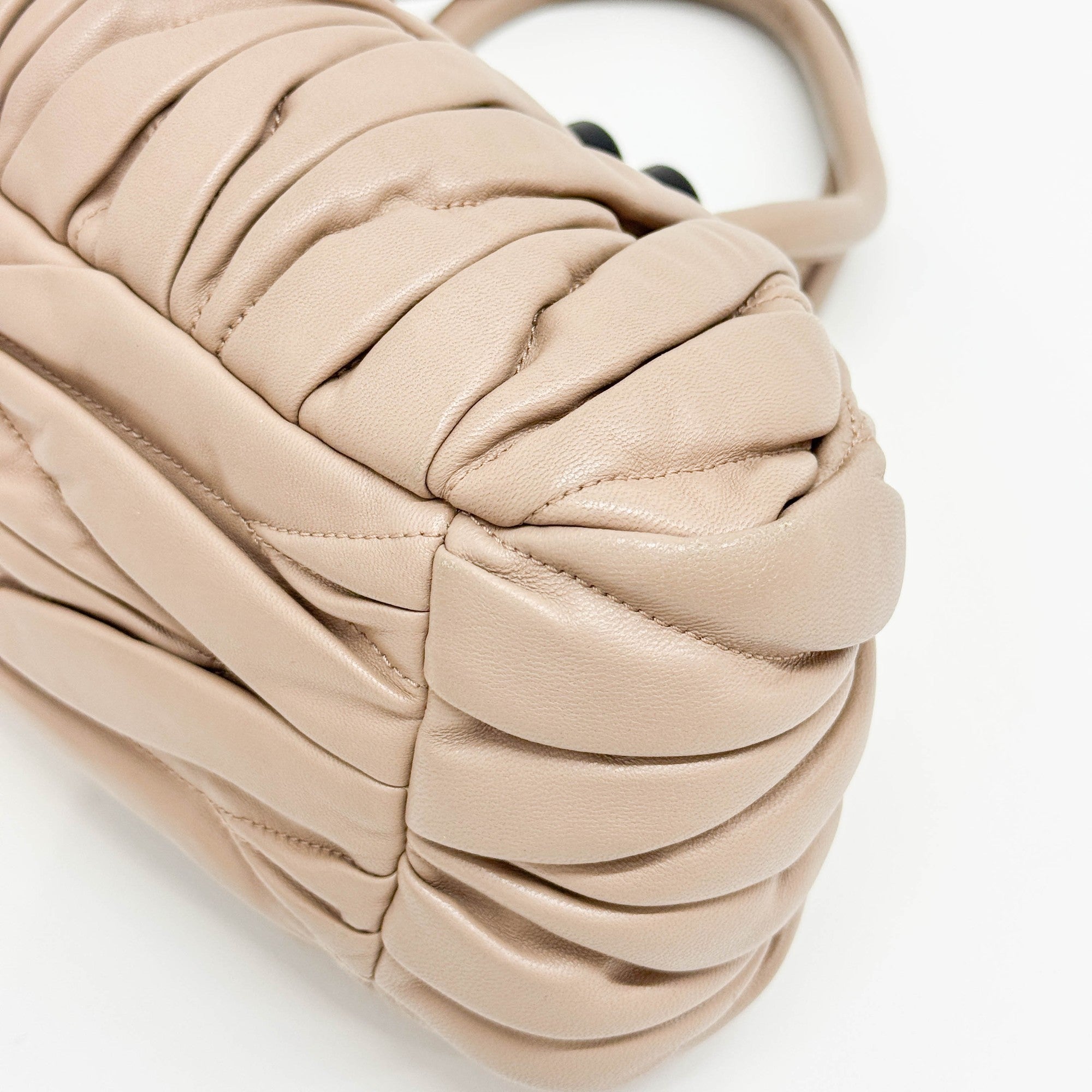 Belle Matelasse Beige Leather Two Way Bag