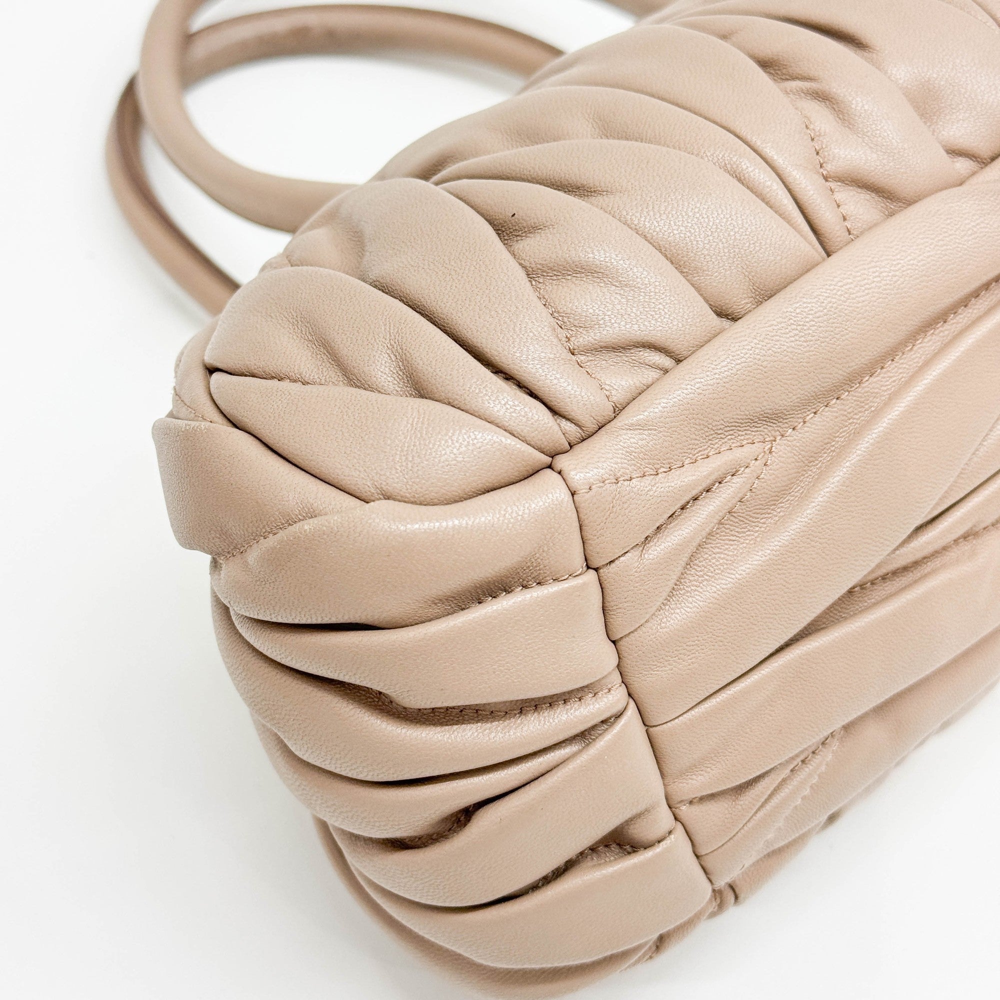 Belle Matelasse Beige Leather Two Way Bag
