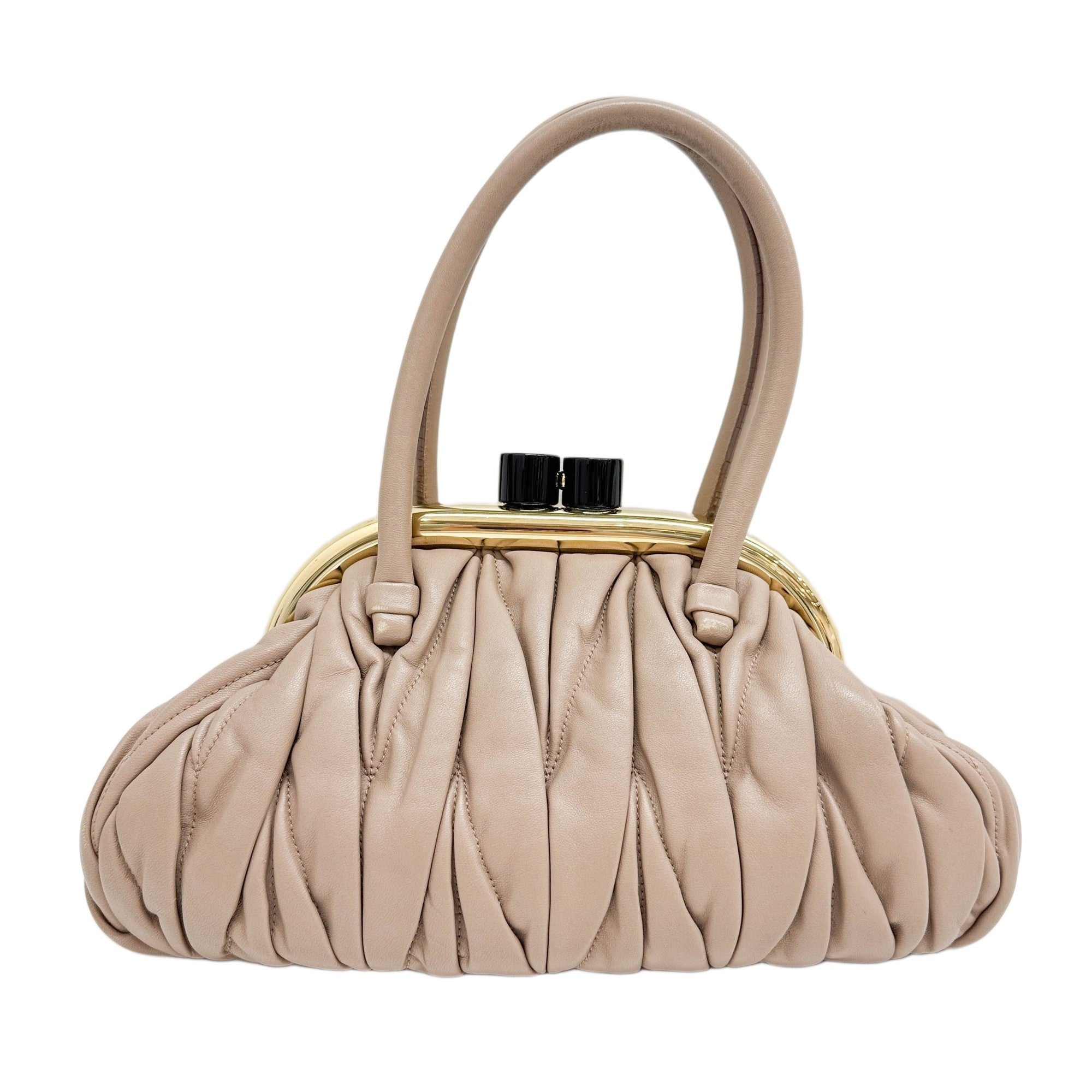 Belle Matelasse Beige Leather Two Way Bag