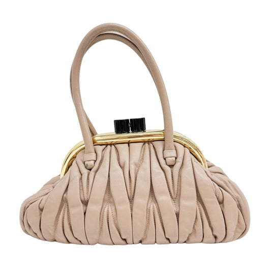 Belle Matelasse Beige Leather Two Way Bag