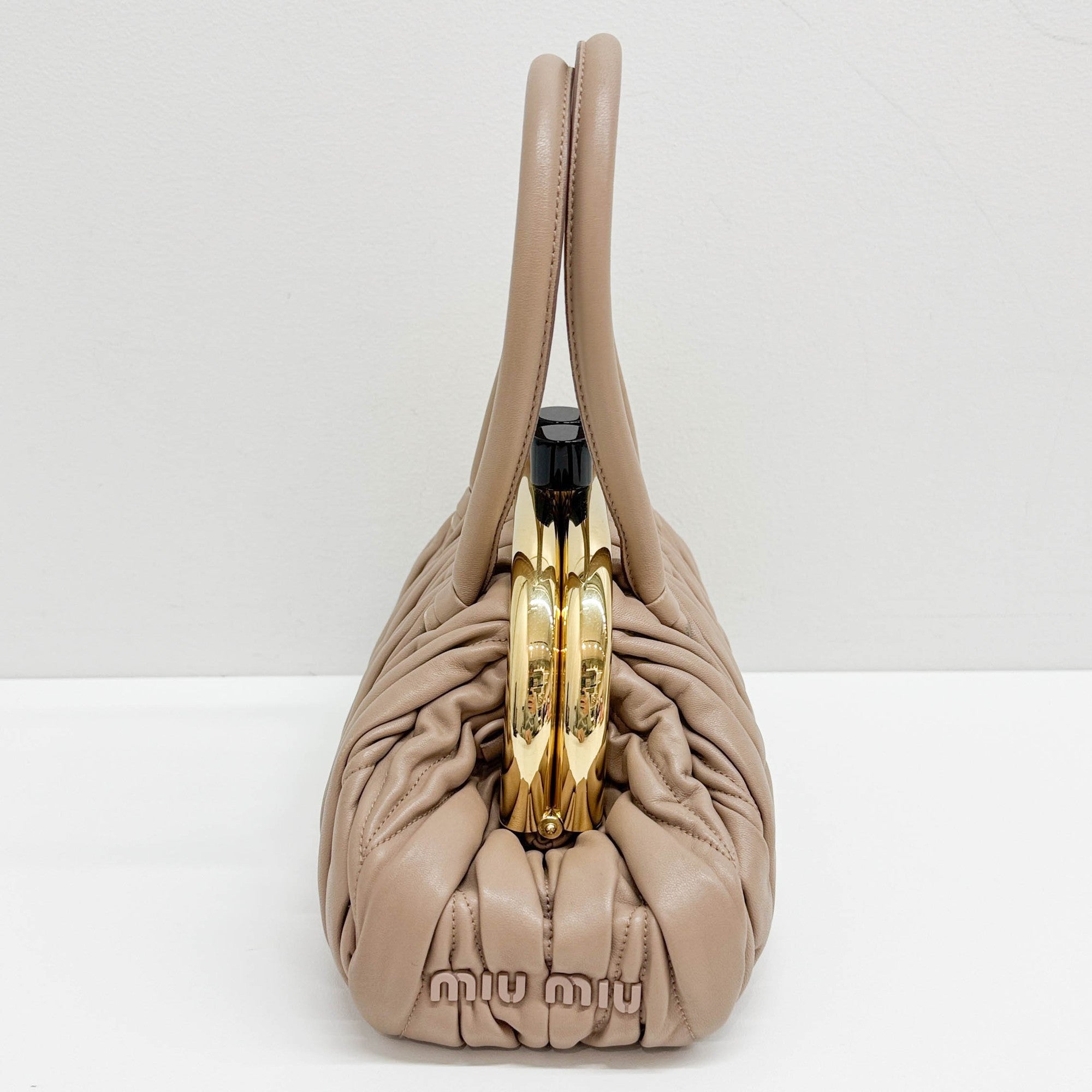 Belle Matelasse Beige Leather Two Way Bag