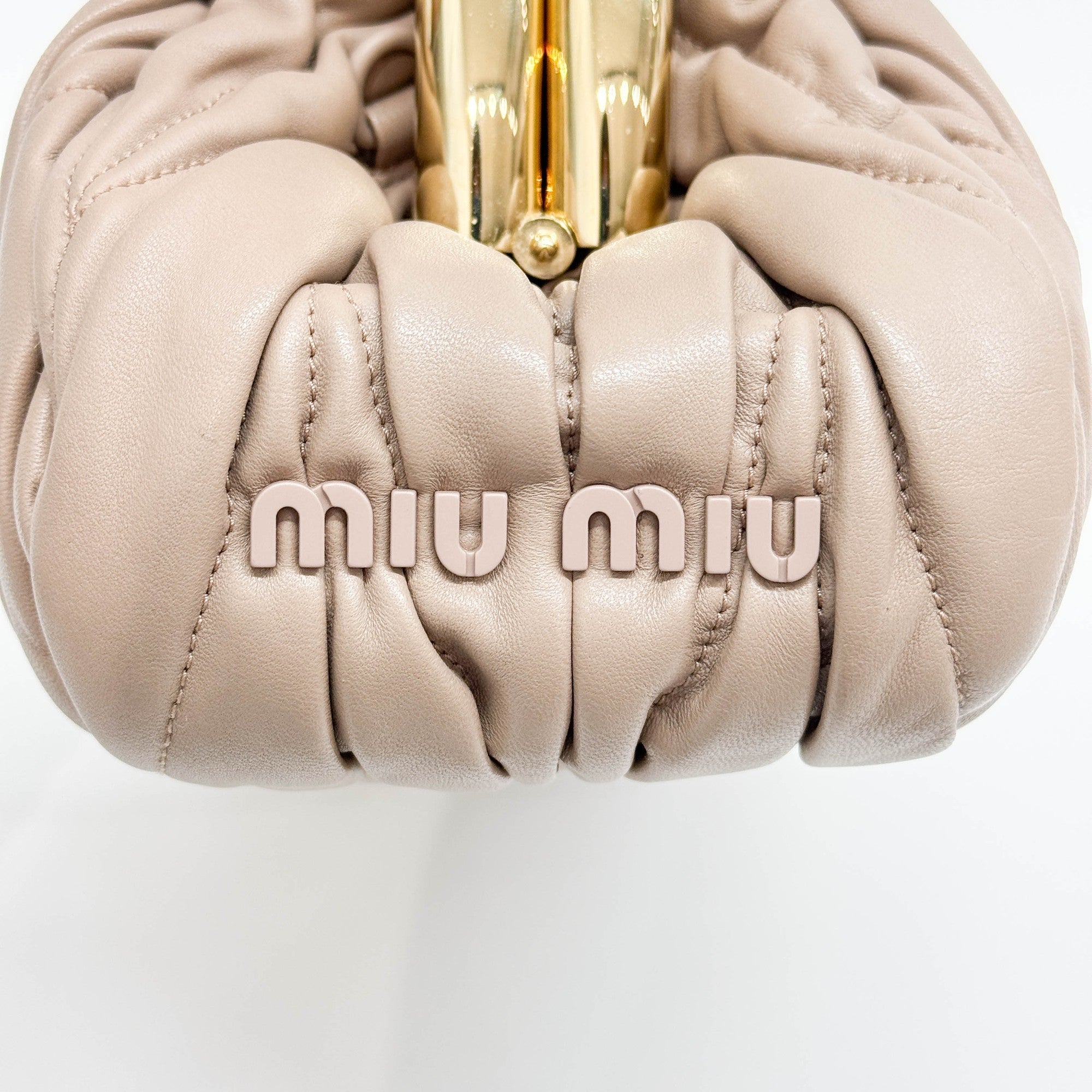 Belle Matelasse Beige Leather Two Way Bag