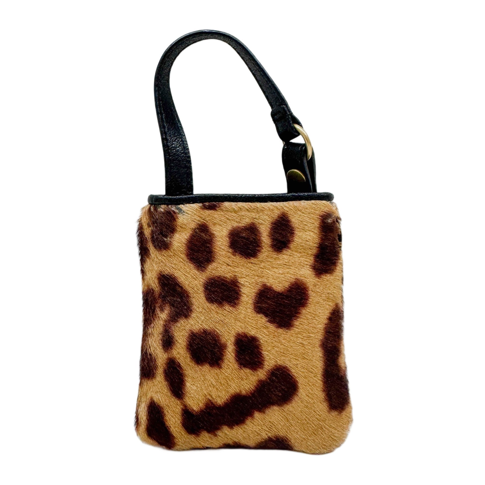 Brown Leopard Print Pony Hair Pouch