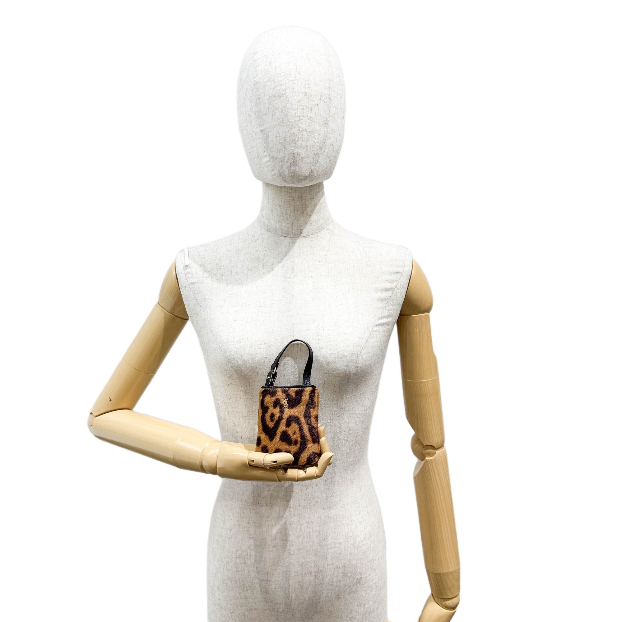 Brown Leopard Print Pony Hair Pouch