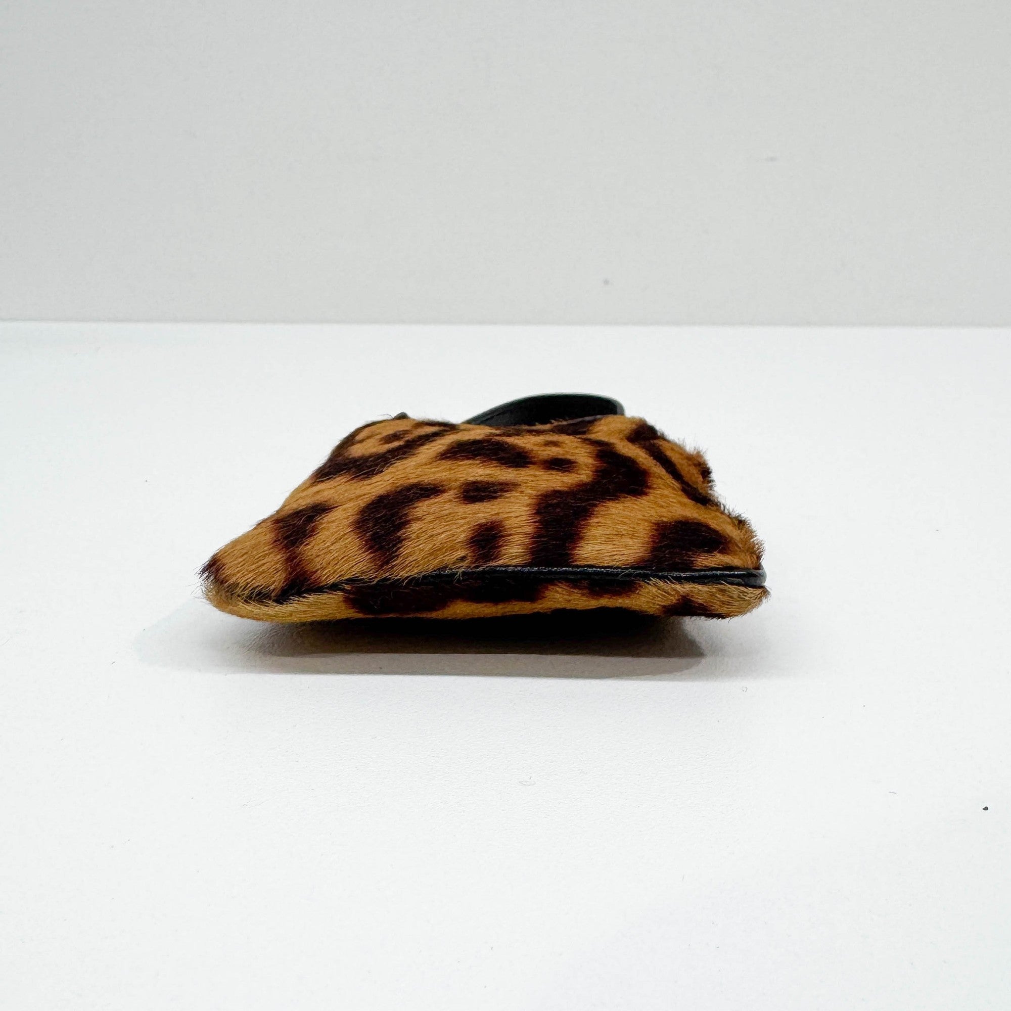 Brown Leopard Print Pony Hair Pouch