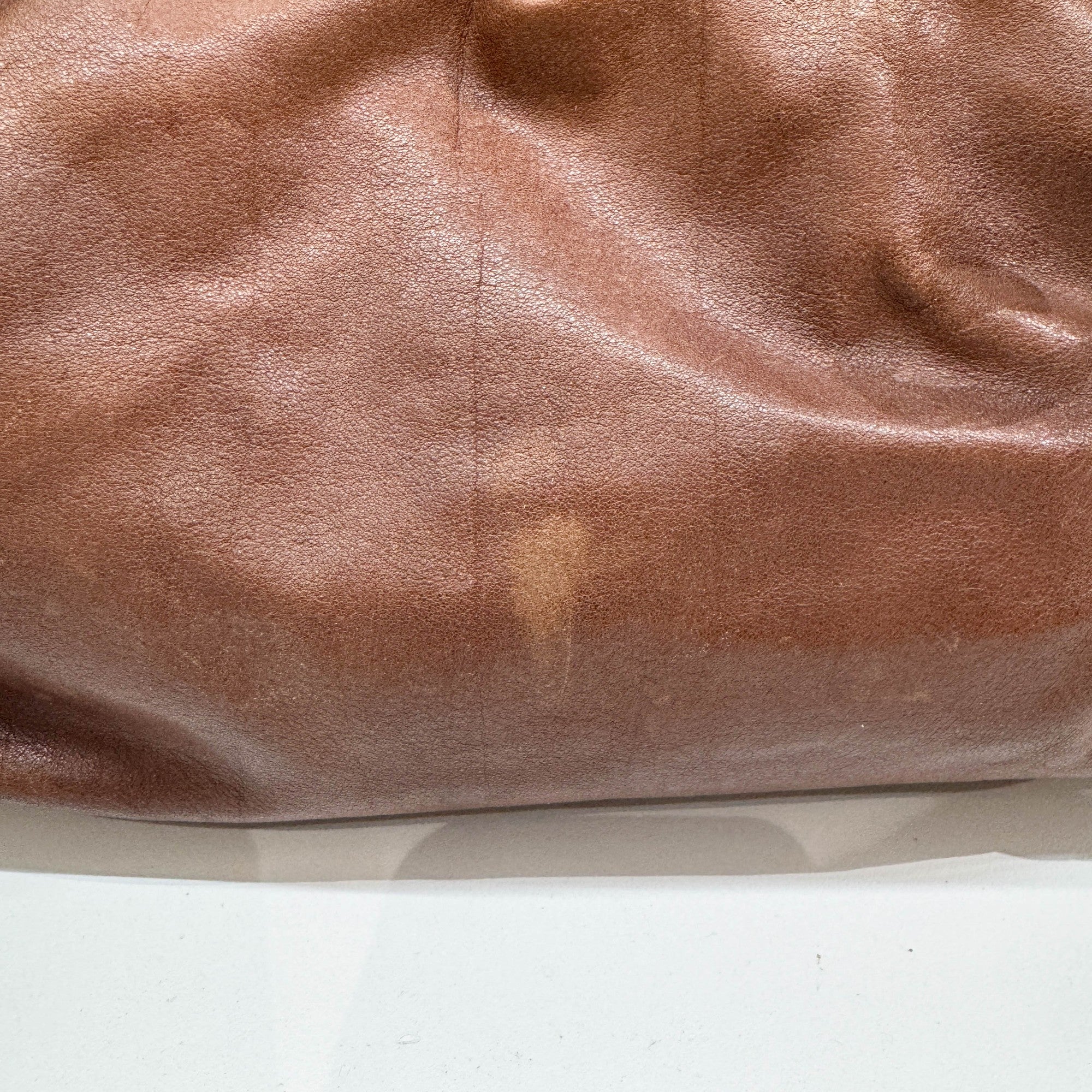 Vitello Lux Bow Brown Leather Shoulder Bag