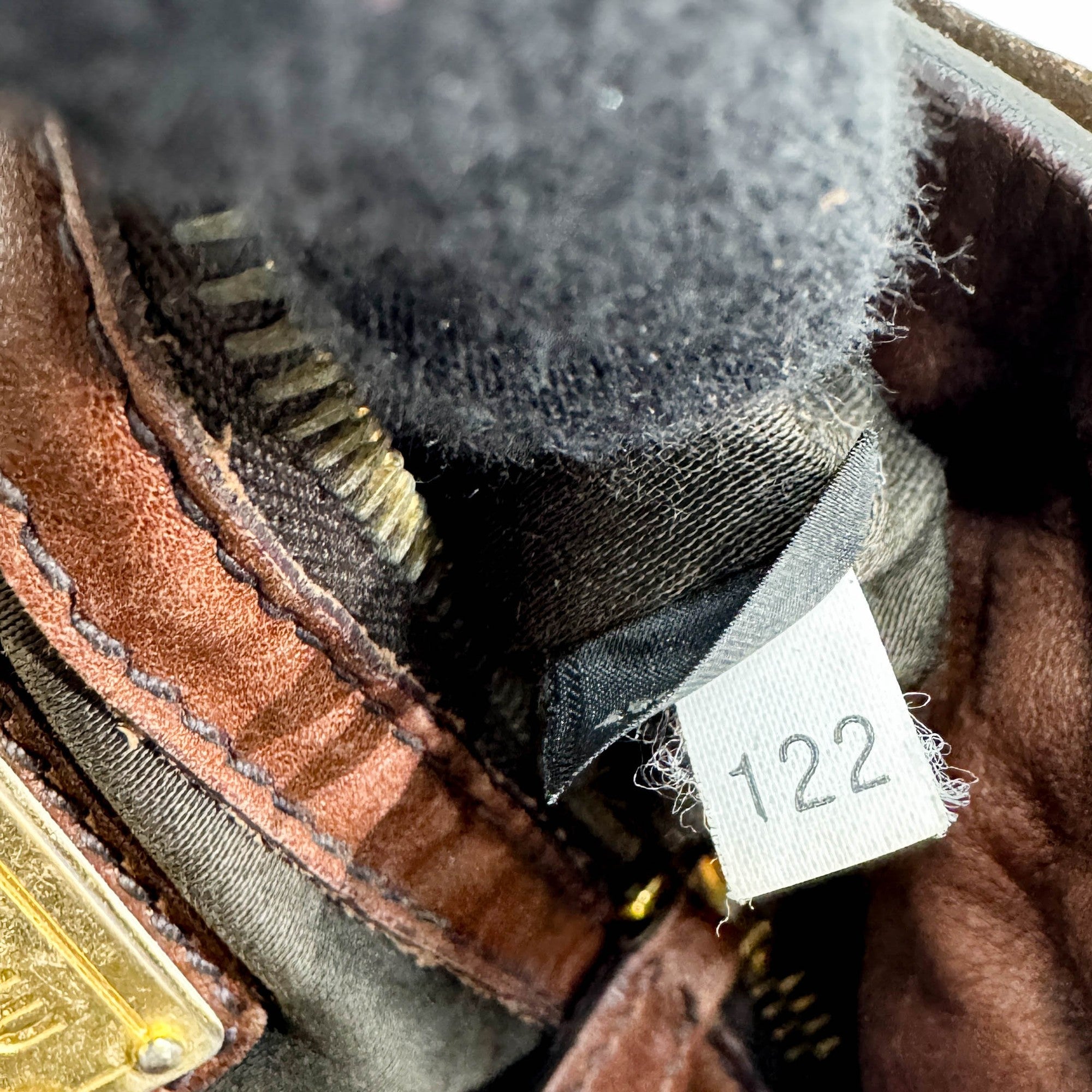 Vitello Lux Bow Brown Leather Shoulder Bag