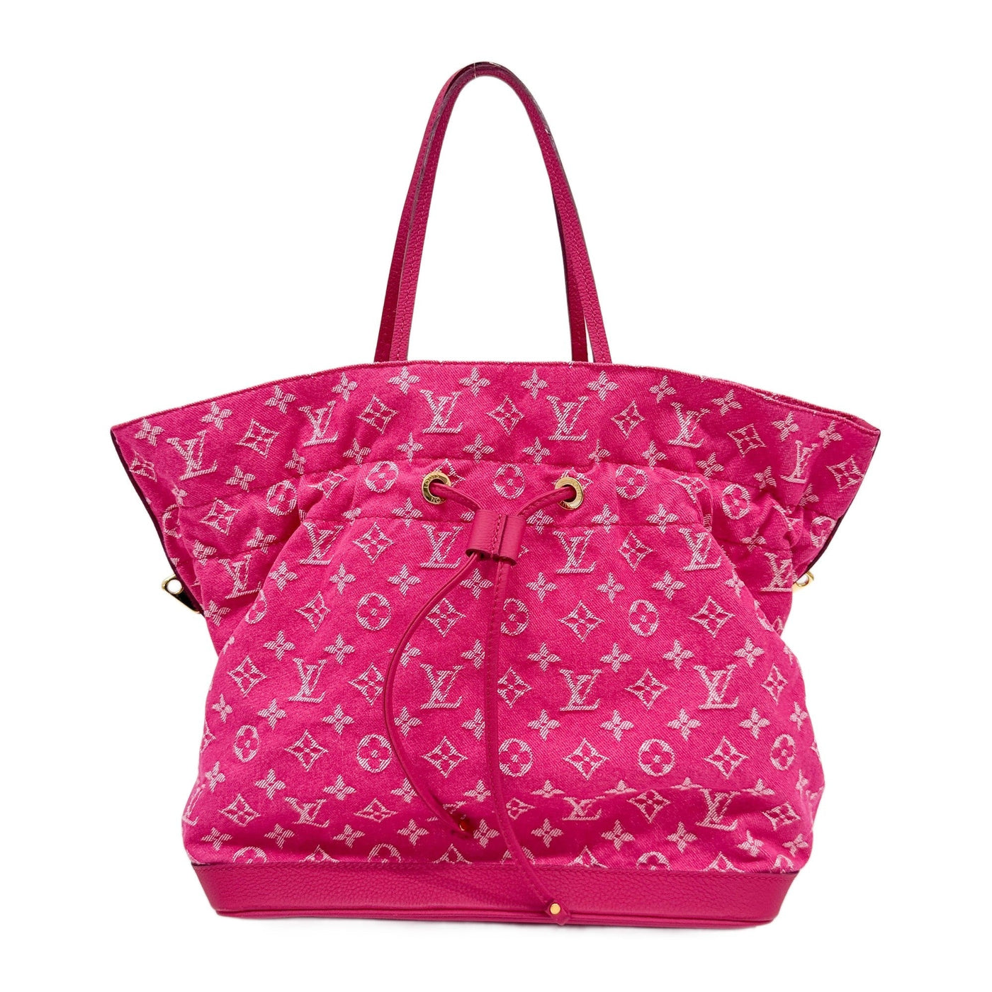 Noefull Hot Pink Monogram Denim Tote Bag