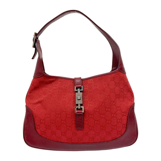 Jackie Red GG Canvas Shoulder Bag