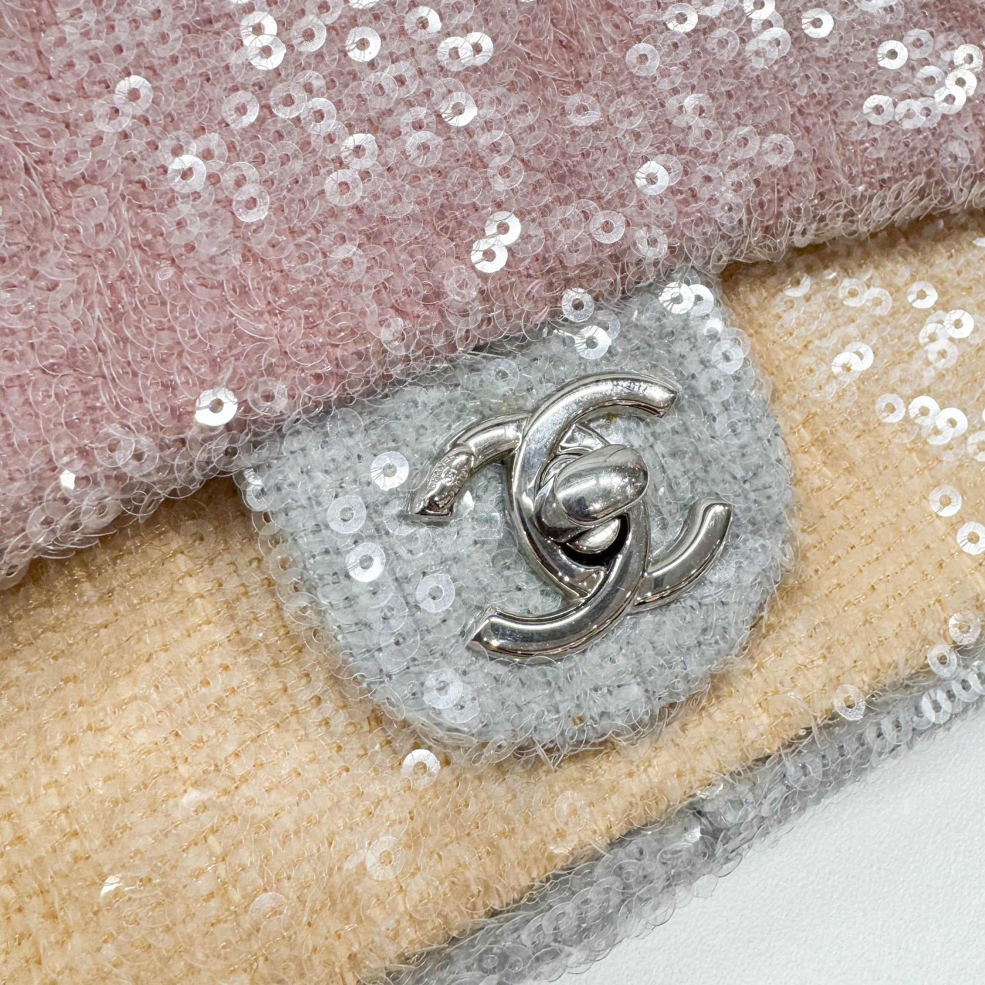 Small Waterfall Timeless Classic Pink Sequin Shoulder Bag