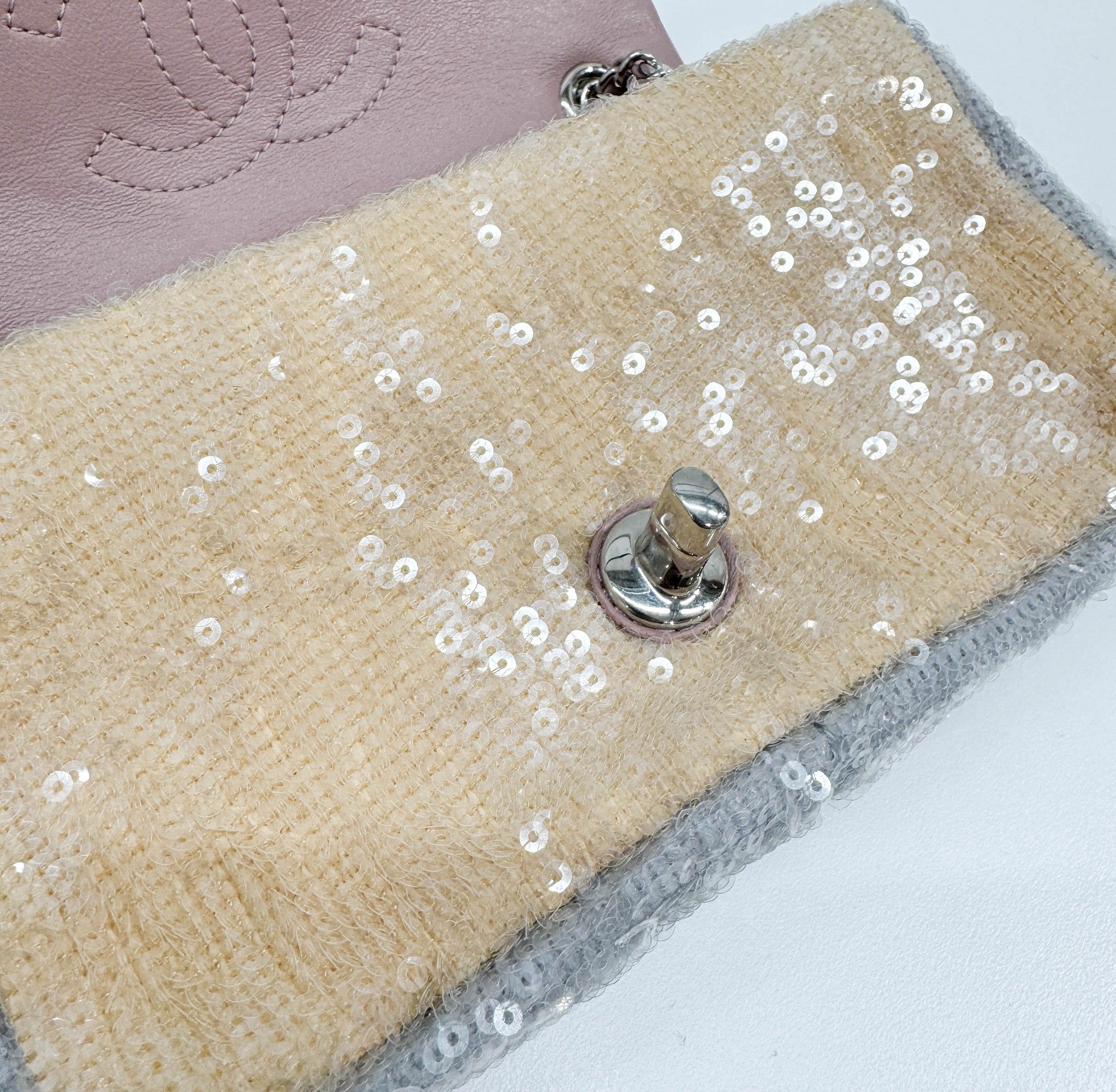 Small Waterfall Timeless Classic Pink Sequin Shoulder Bag