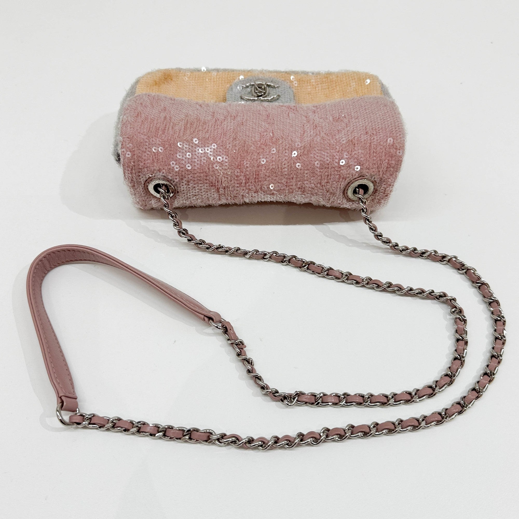 Small Waterfall Timeless Classic Pink Sequin Shoulder Bag