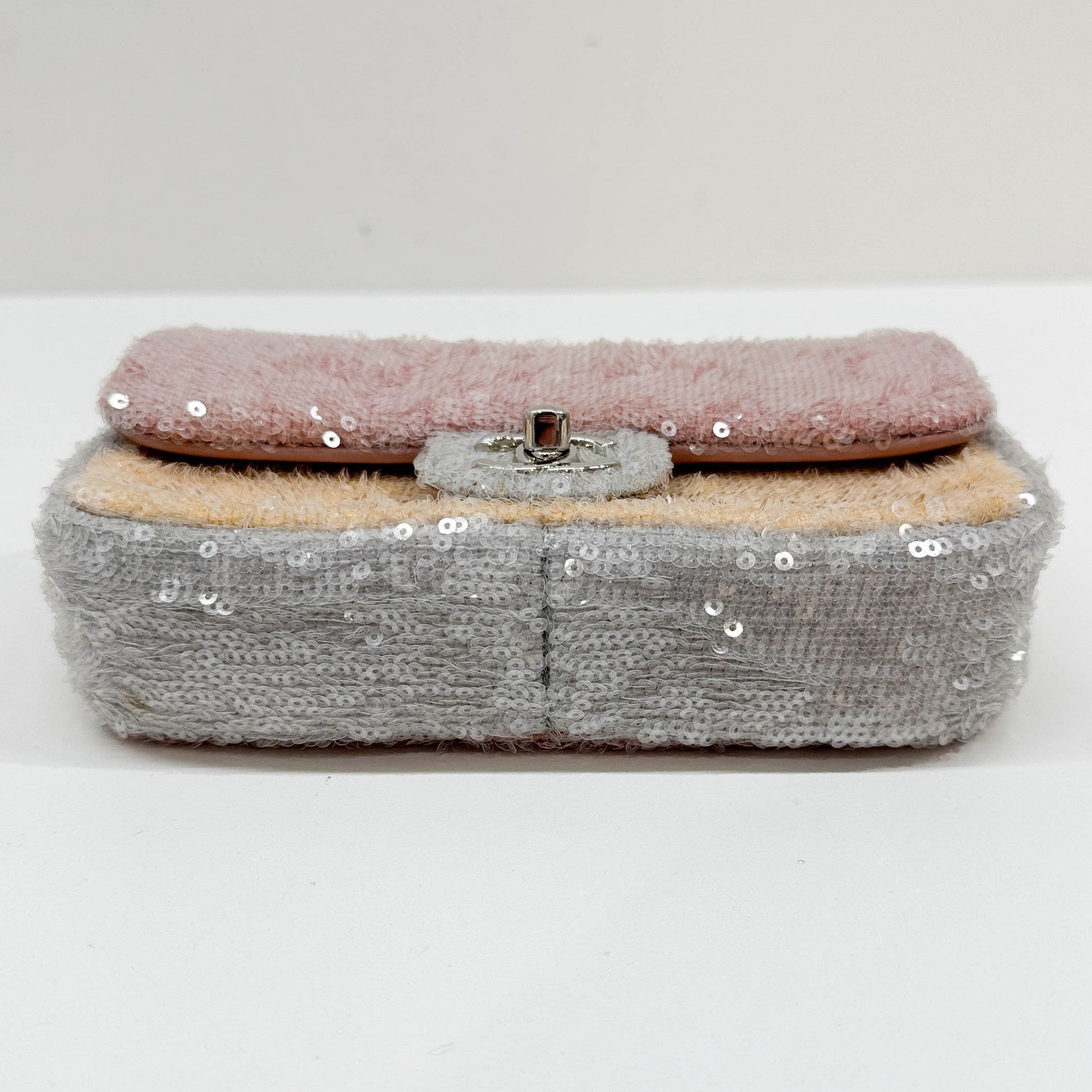 Small Waterfall Timeless Classic Pink Sequin Shoulder Bag