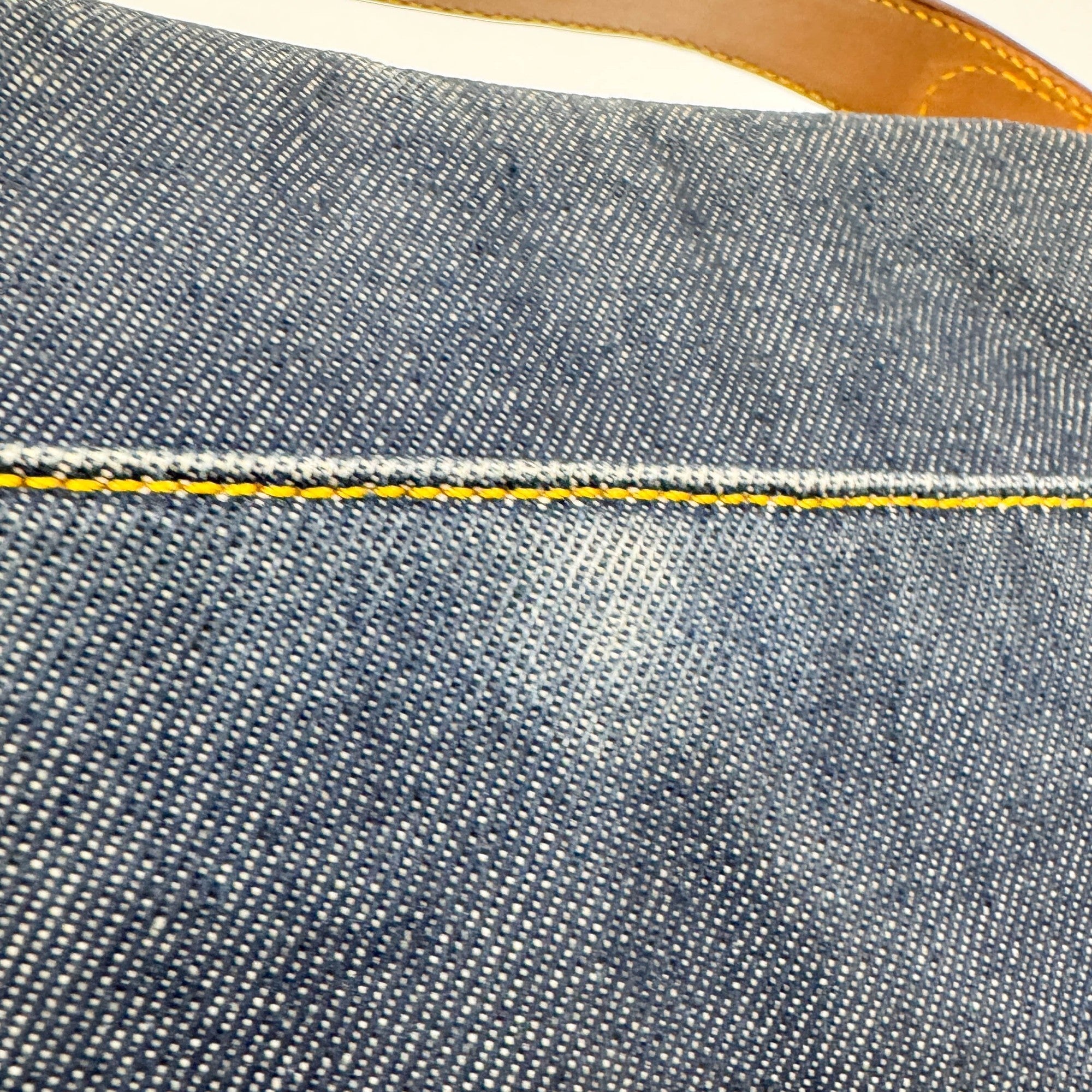 Saddle Navy Denim Shoulder Bag