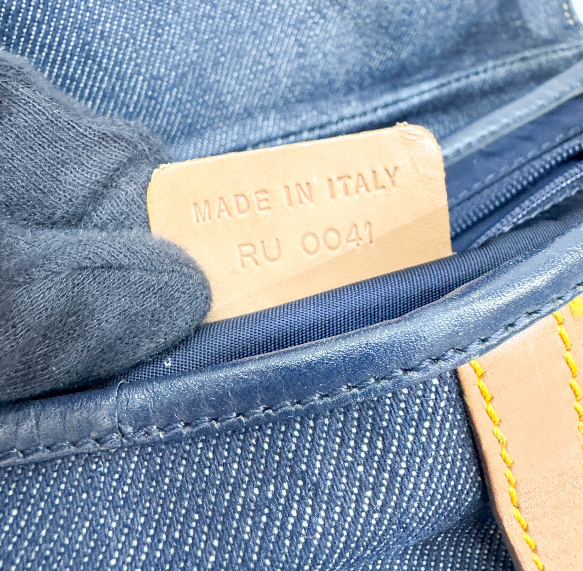 Saddle Navy Denim Shoulder Bag