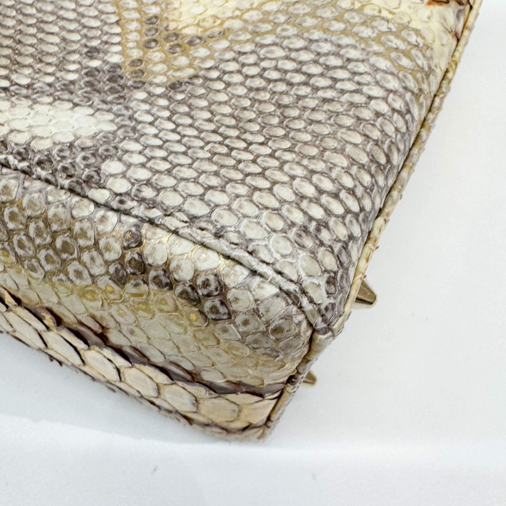 Lady Dior Gold Python Embossed Leather Two Way Bag