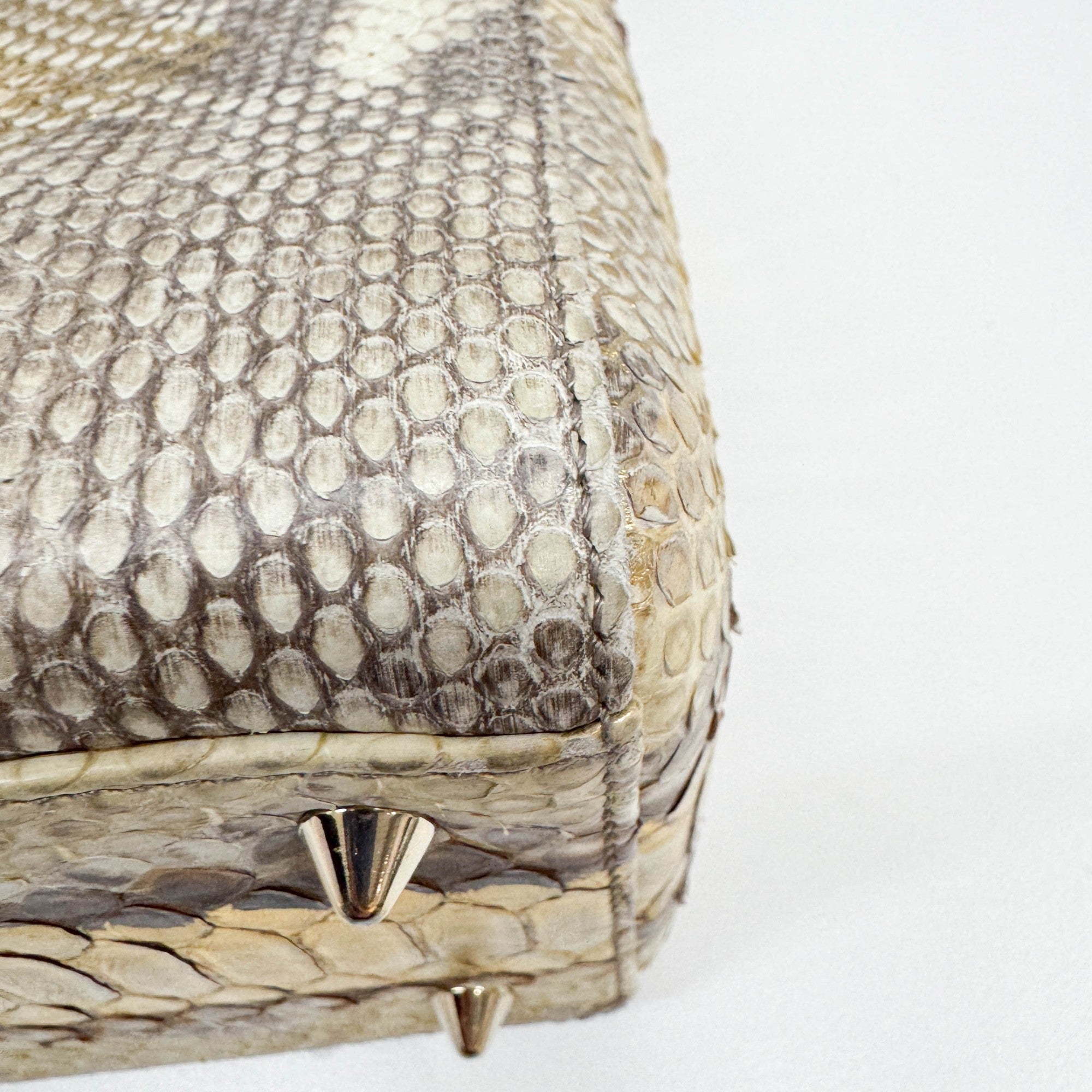 Lady Dior Gold Python Embossed Leather Two Way Bag