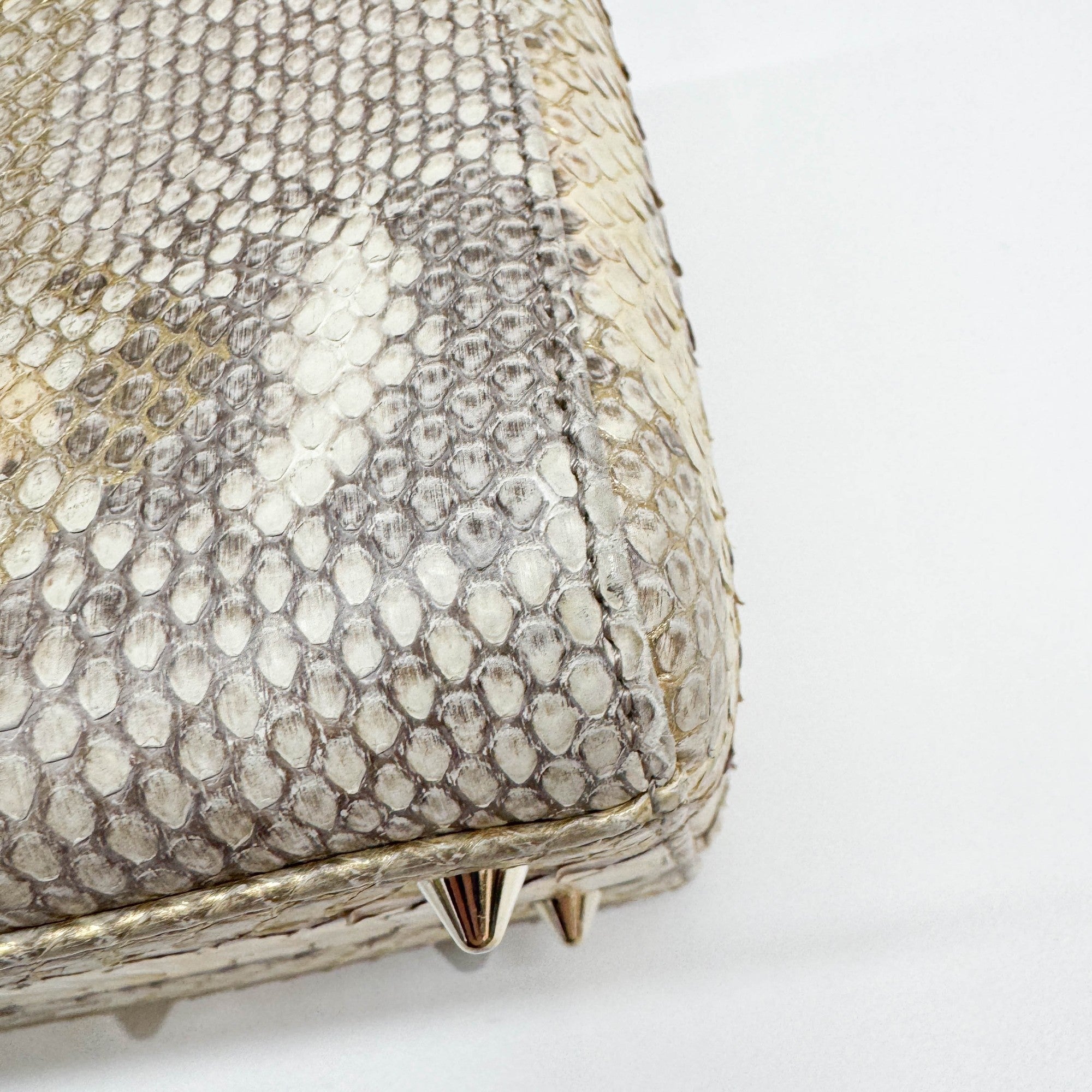 Lady Dior Gold Python Embossed Leather Two Way Bag