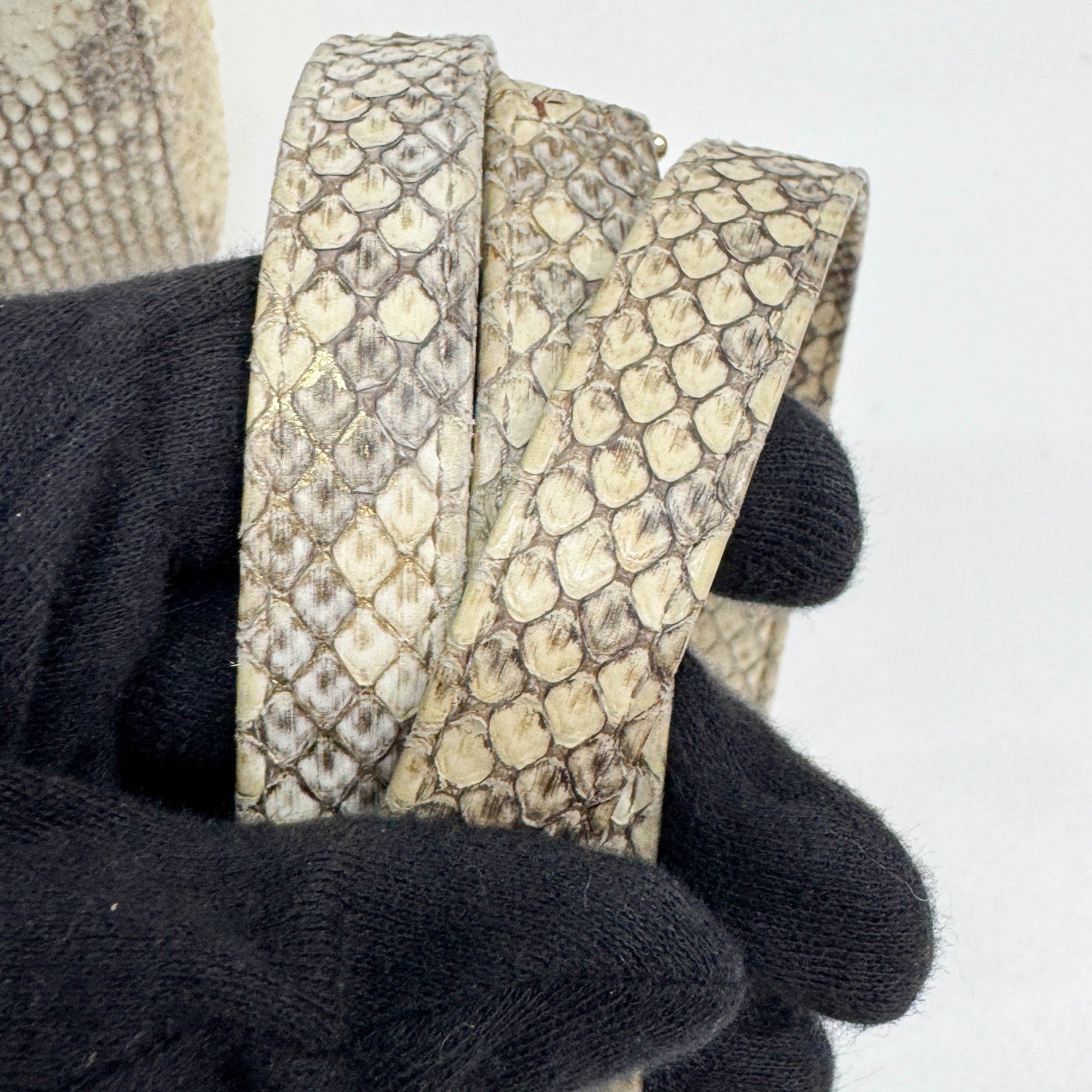 Lady Dior Gold Python Embossed Leather Two Way Bag