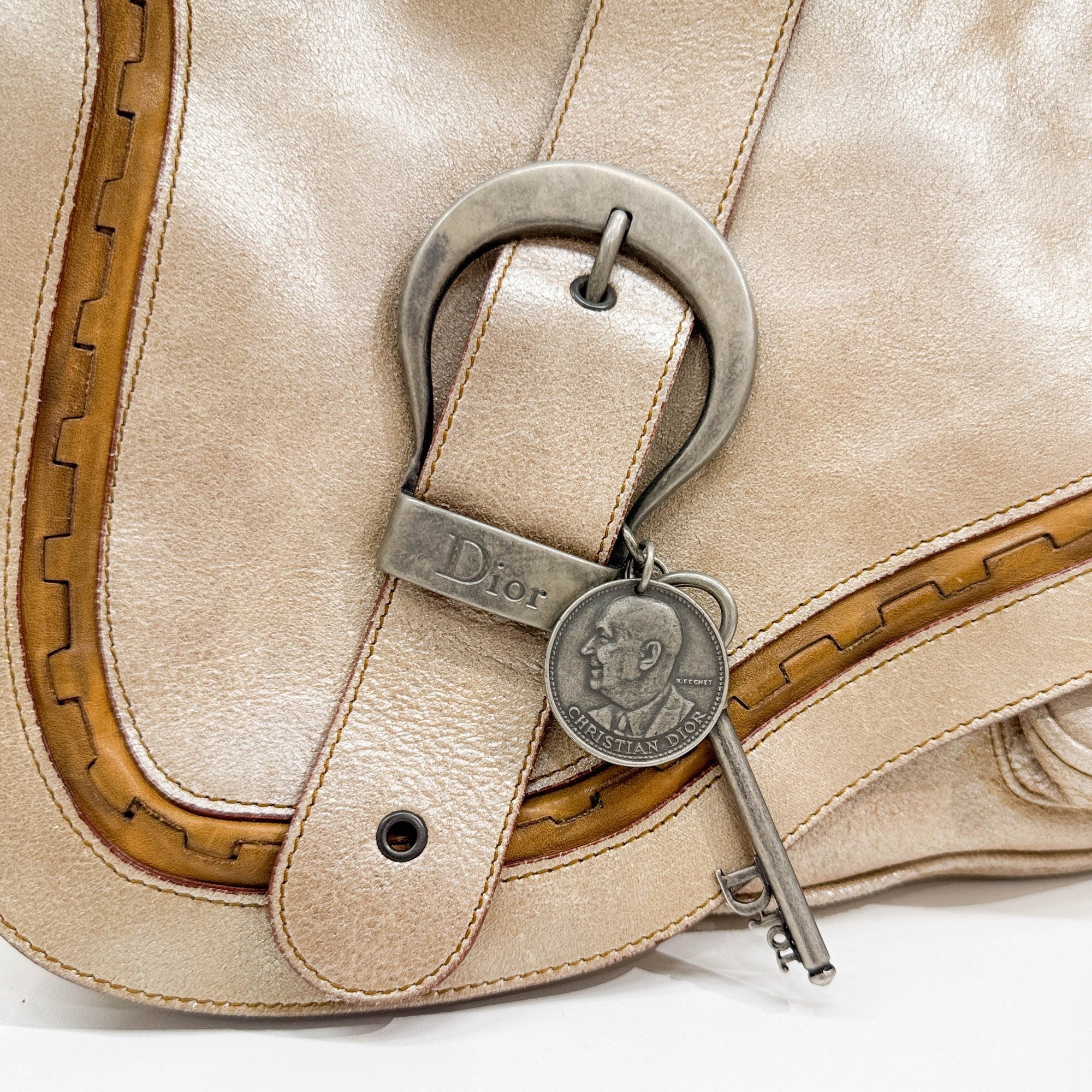 Gaucho Metallic Gold Leather Shoulder Bag