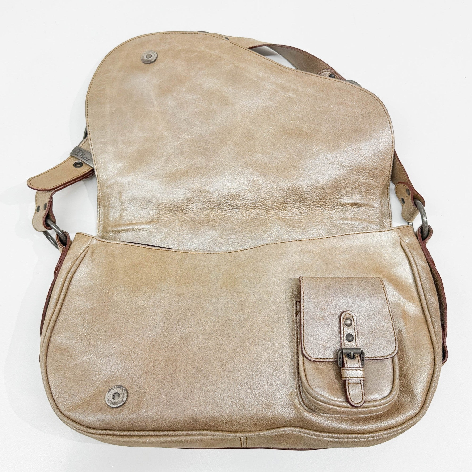 Gaucho Metallic Gold Leather Shoulder Bag