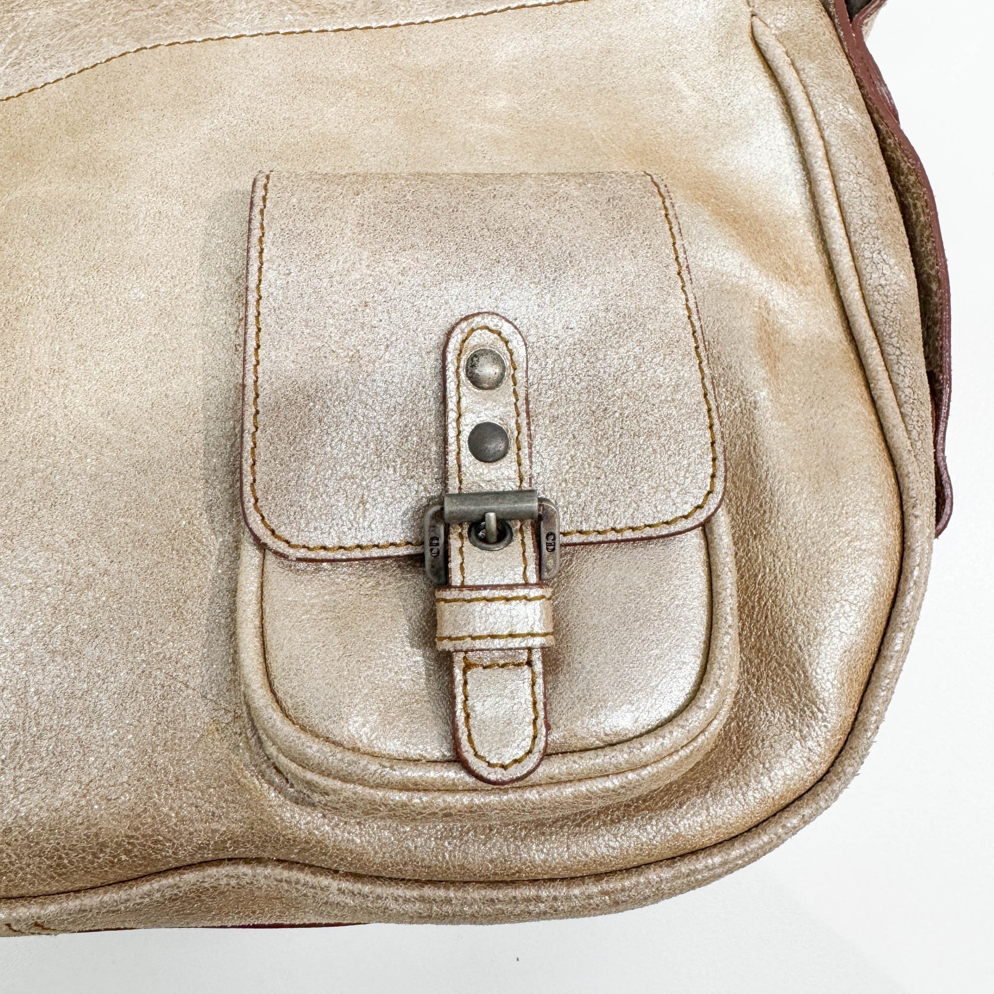 Gaucho Metallic Gold Leather Shoulder Bag