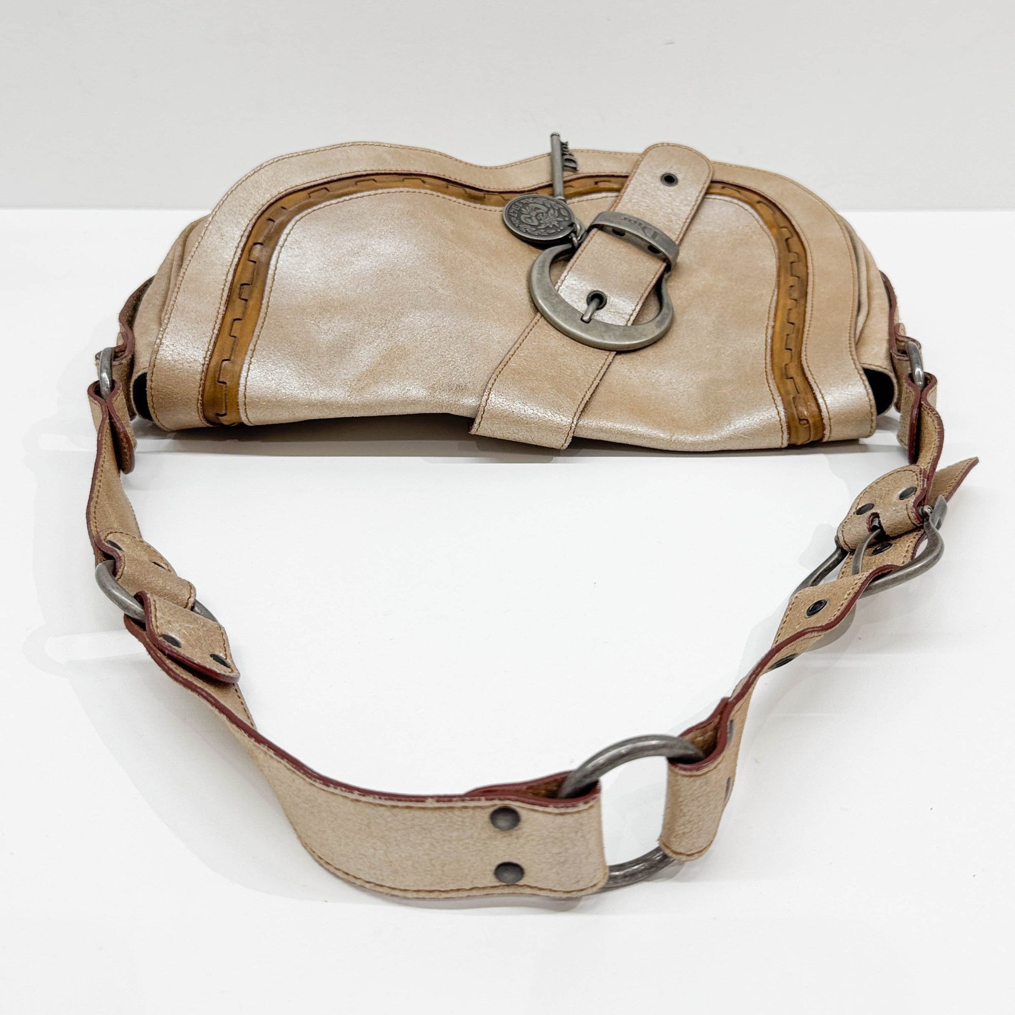 Gaucho Metallic Gold Leather Shoulder Bag