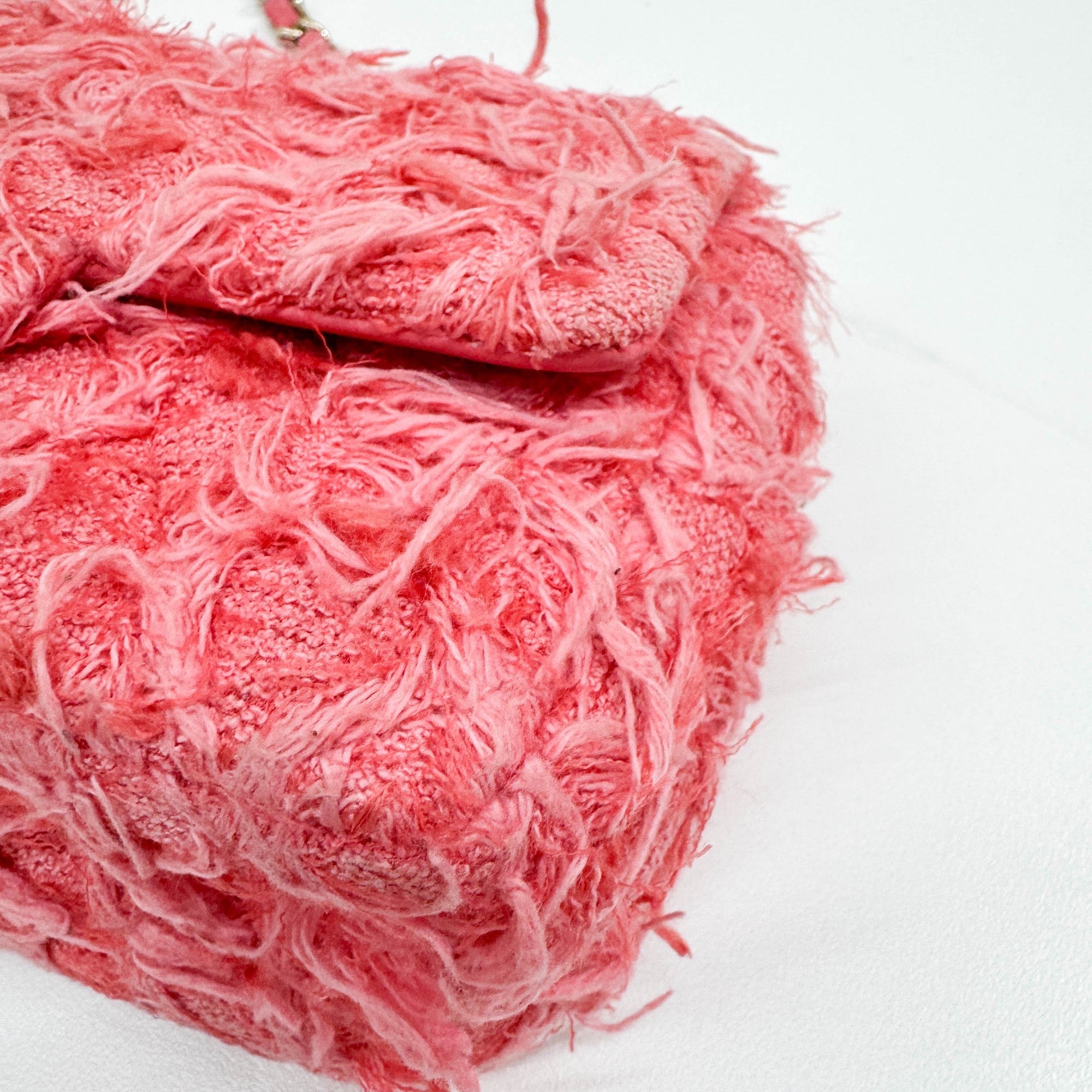 Mini Classic Flap Pink Cotton Shoulder Bag