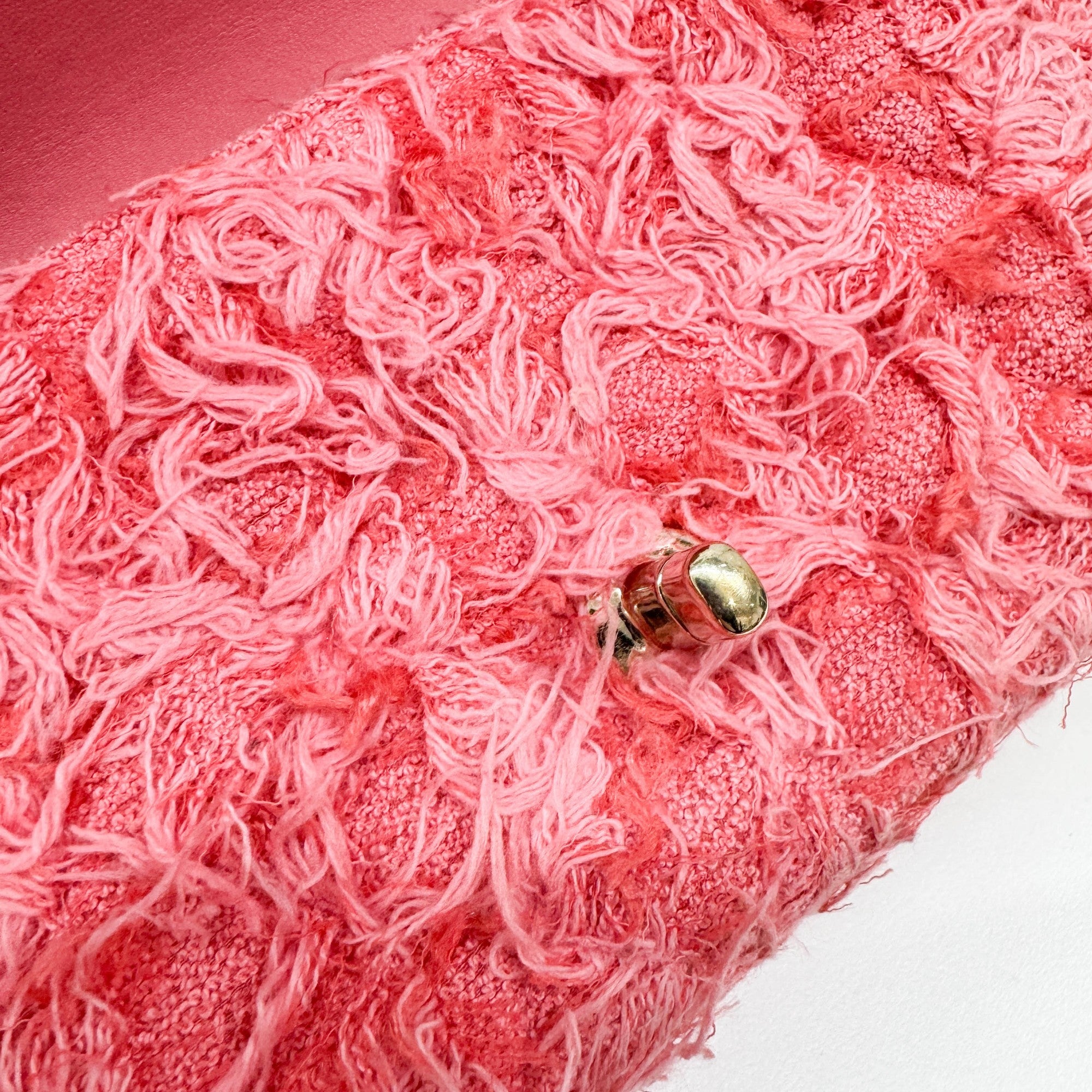 Mini Classic Flap Pink Cotton Shoulder Bag