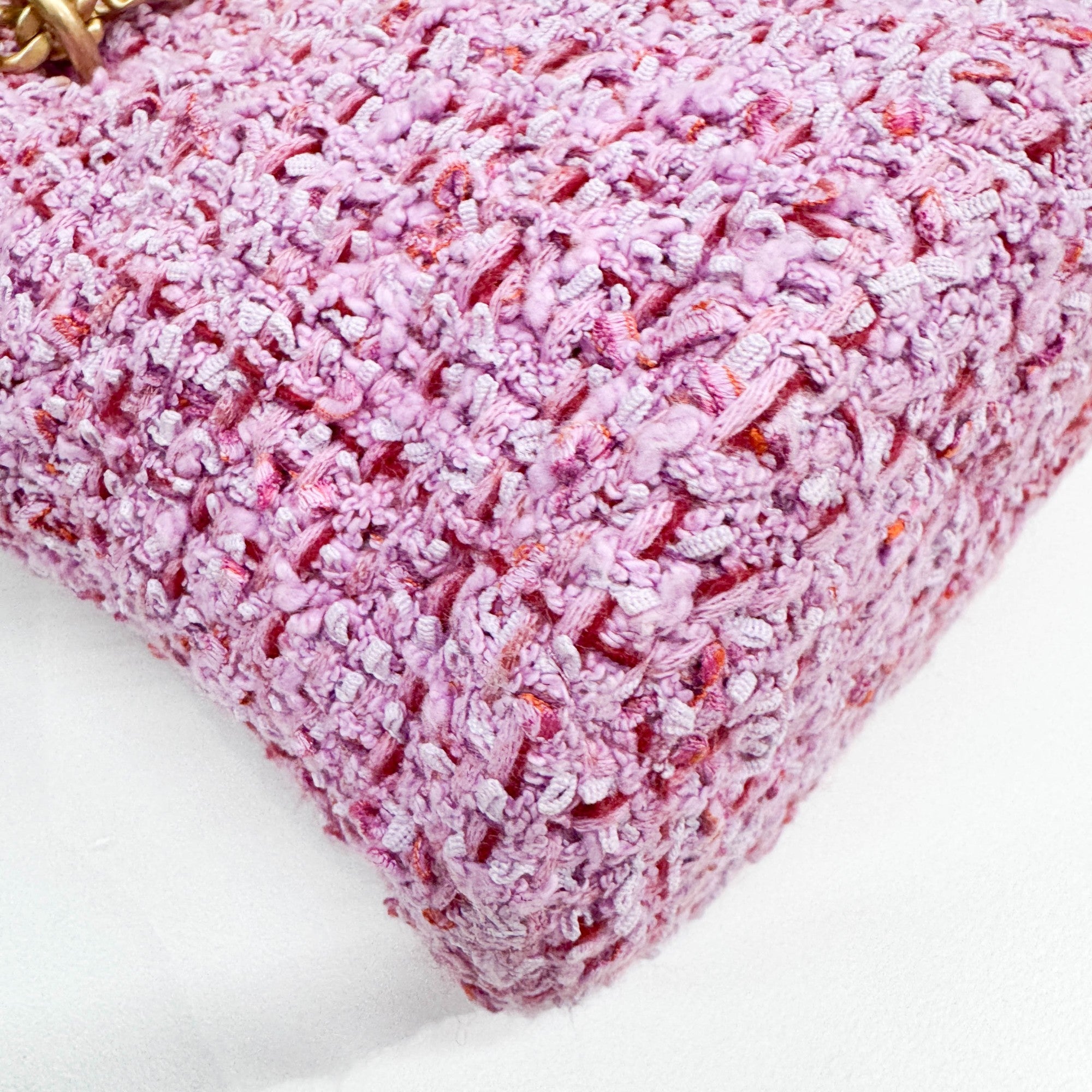 Pink Tweed Bucket Two Way Bag