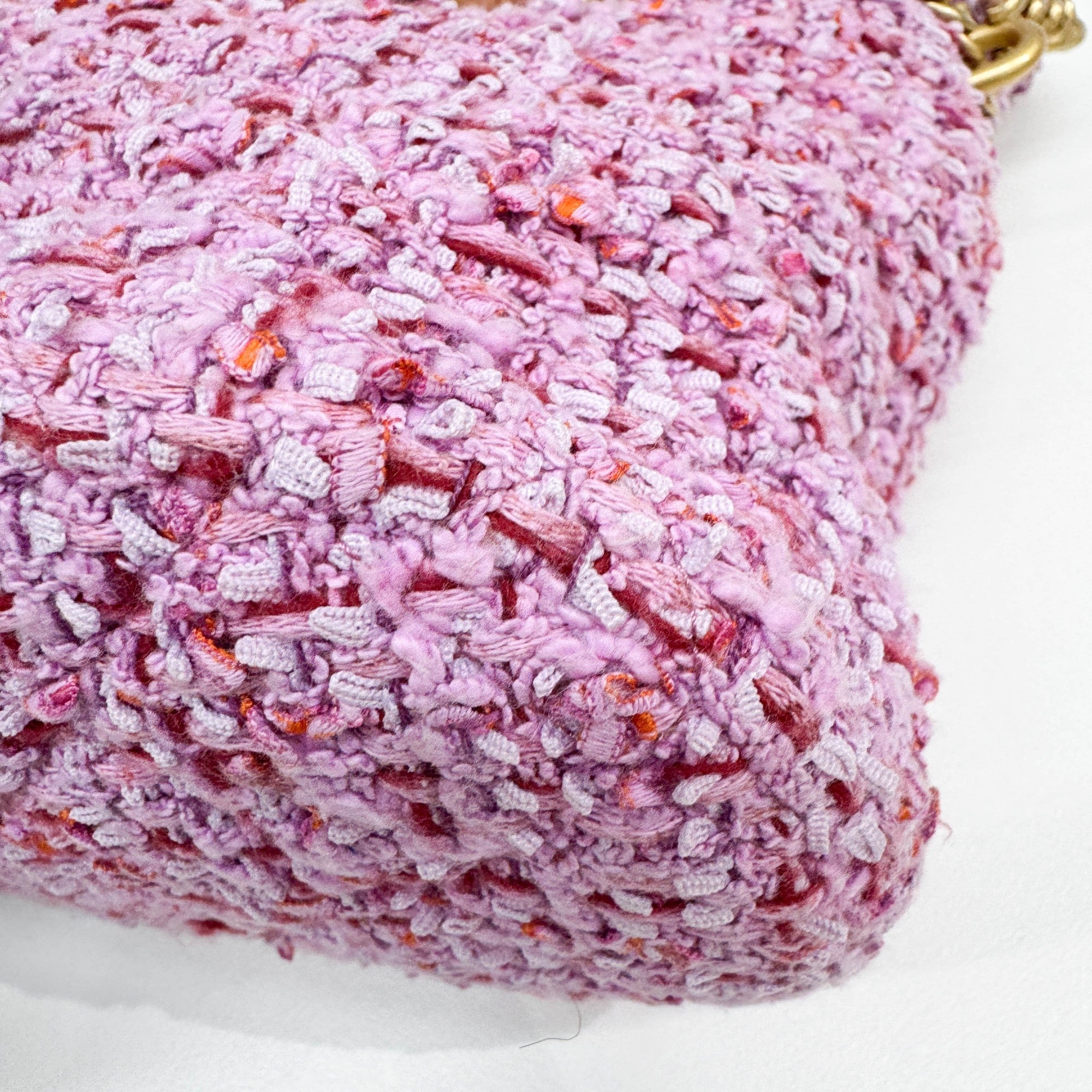 Pink Tweed Bucket Two Way Bag