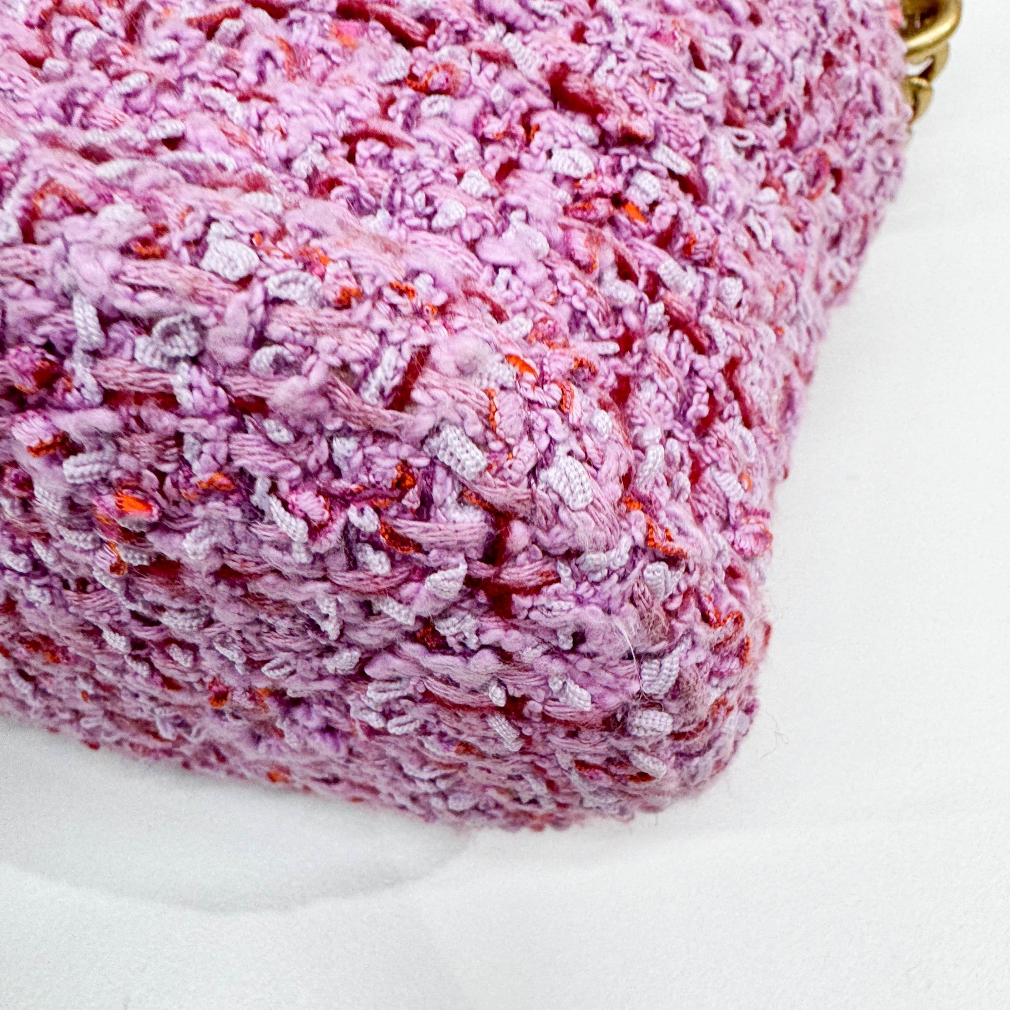 Pink Tweed Bucket Two Way Bag