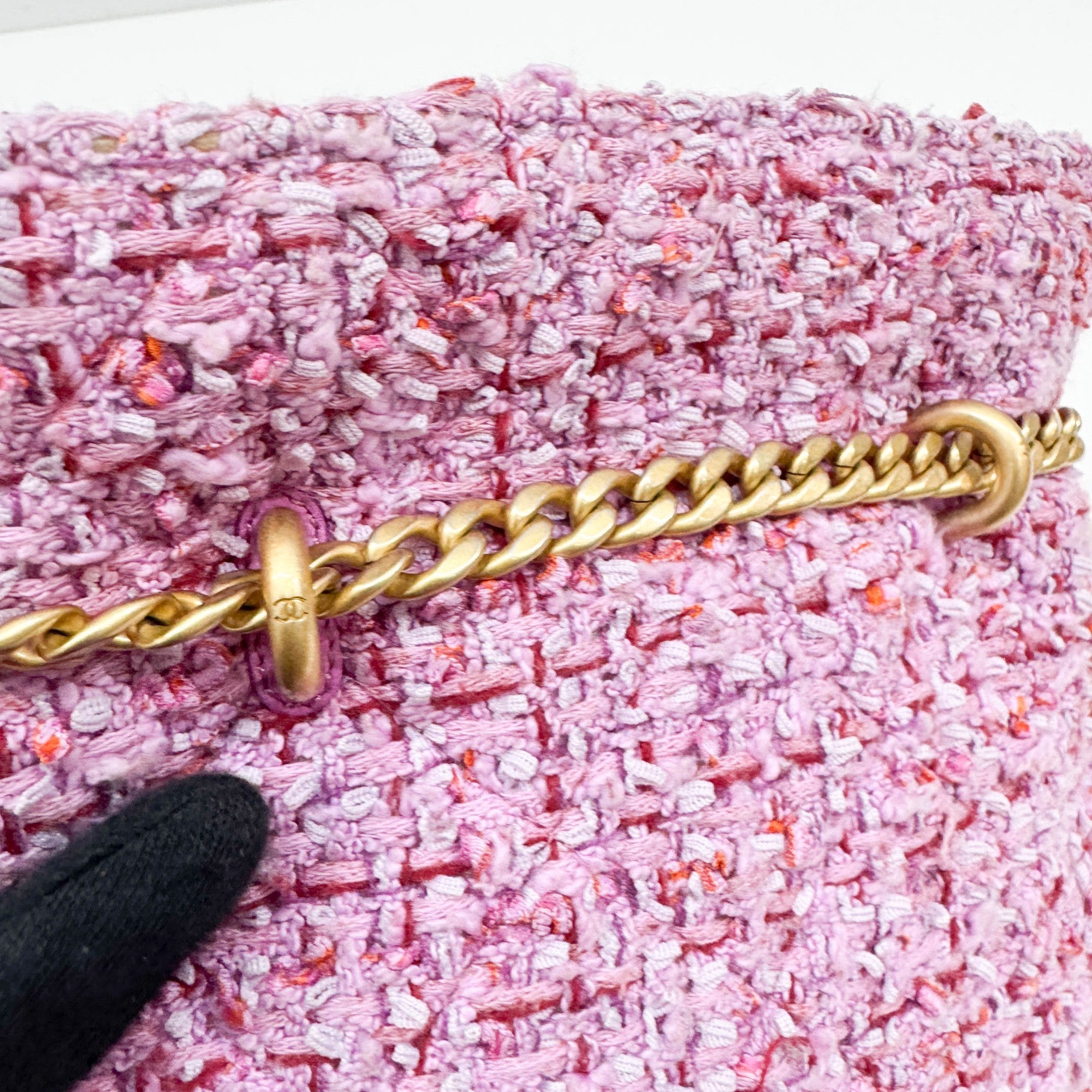 Pink Tweed Bucket Two Way Bag