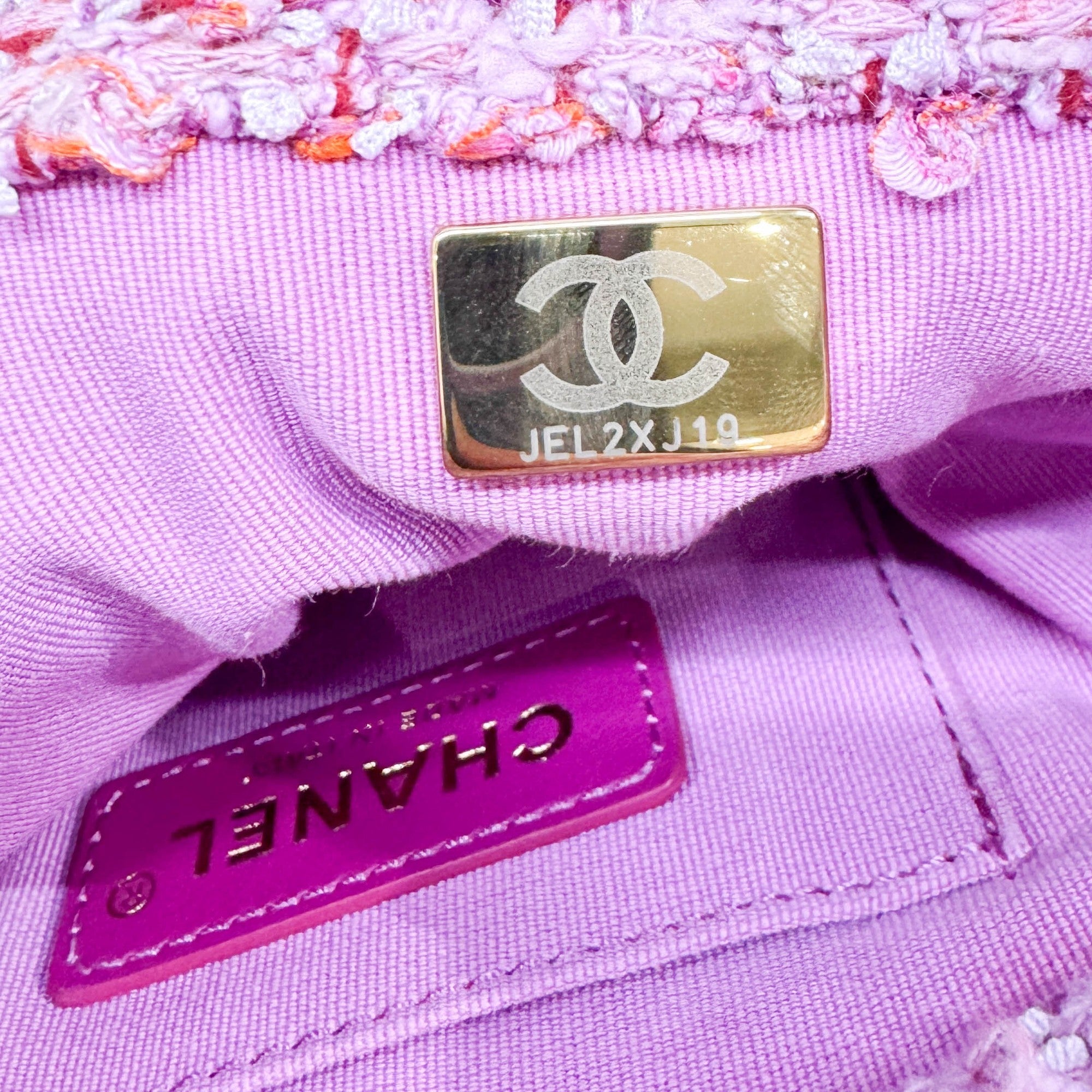 Pink Tweed Bucket Two Way Bag