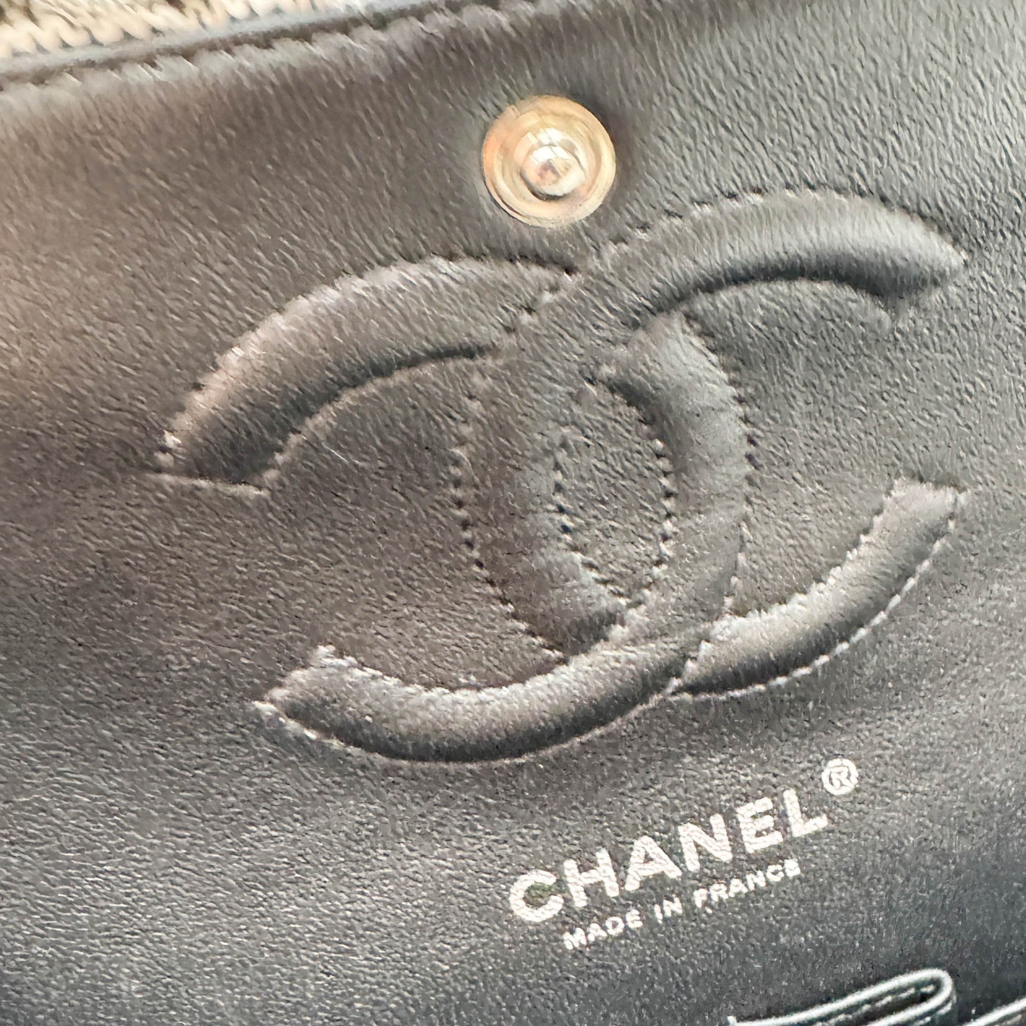 2.55 Double Flap Garden Decore White Tweed Shoulder Bag