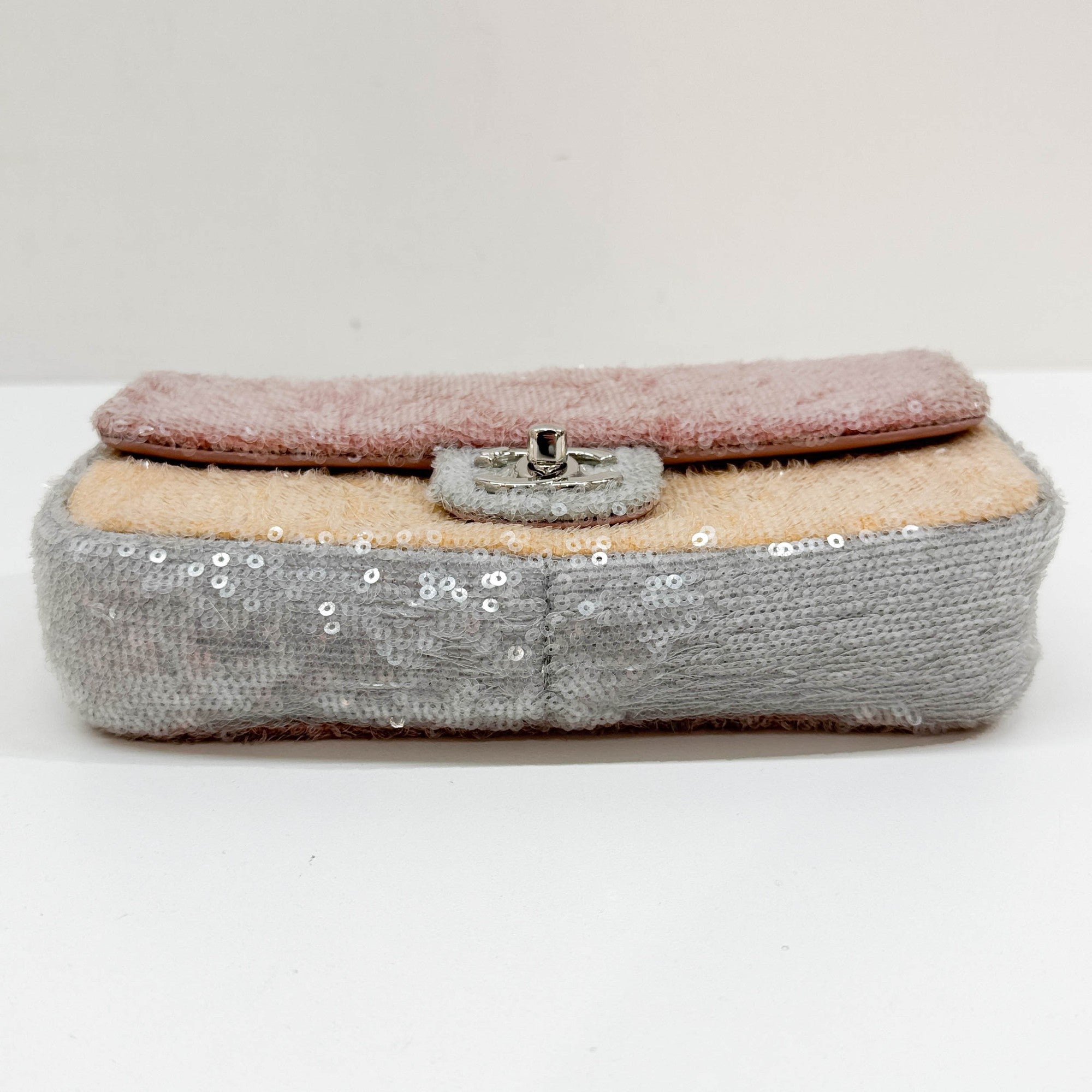 Classic Flap Waterfall Pink Sequin Shoulder Bag