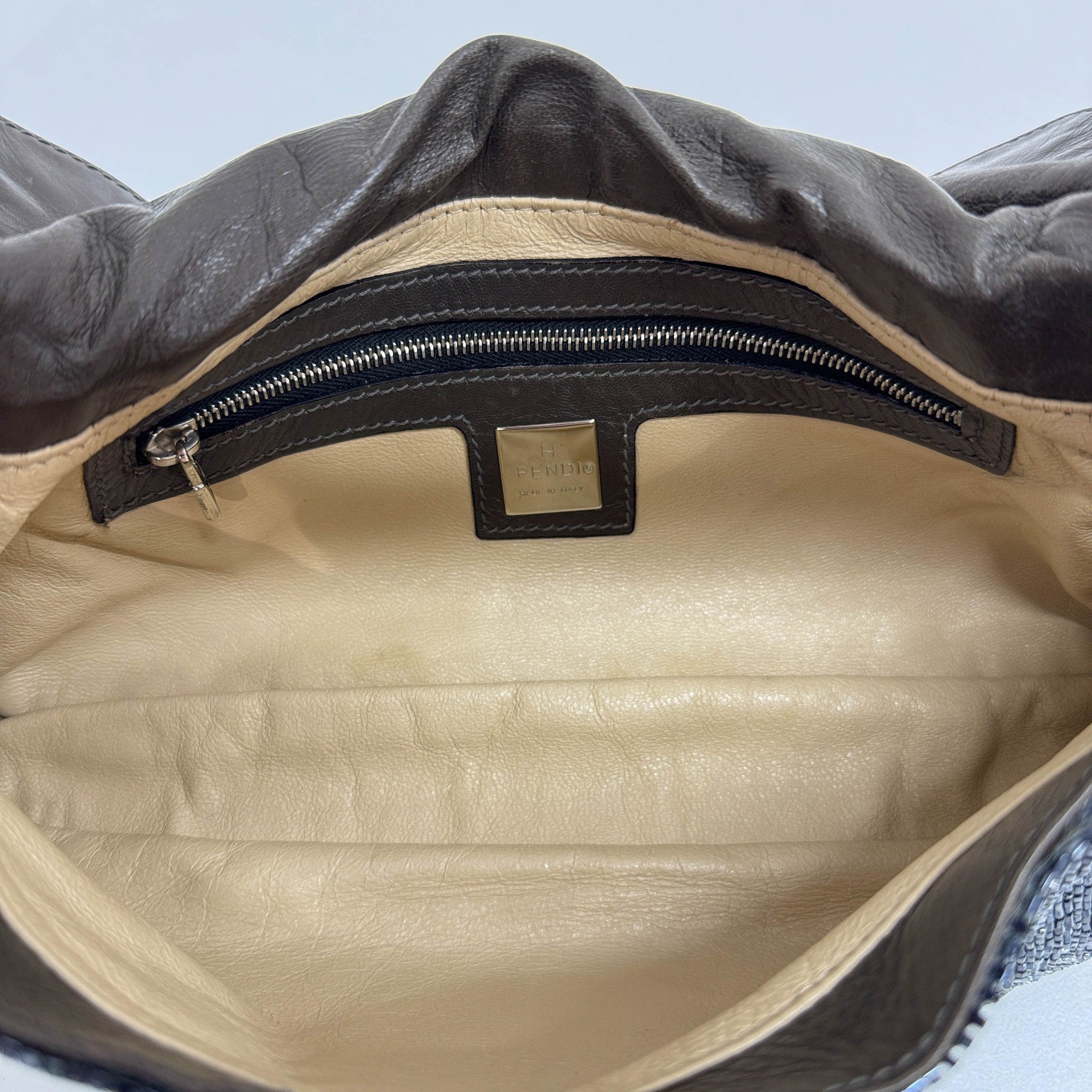 Baguette Charcoal Gray Beads Shoulder Bag