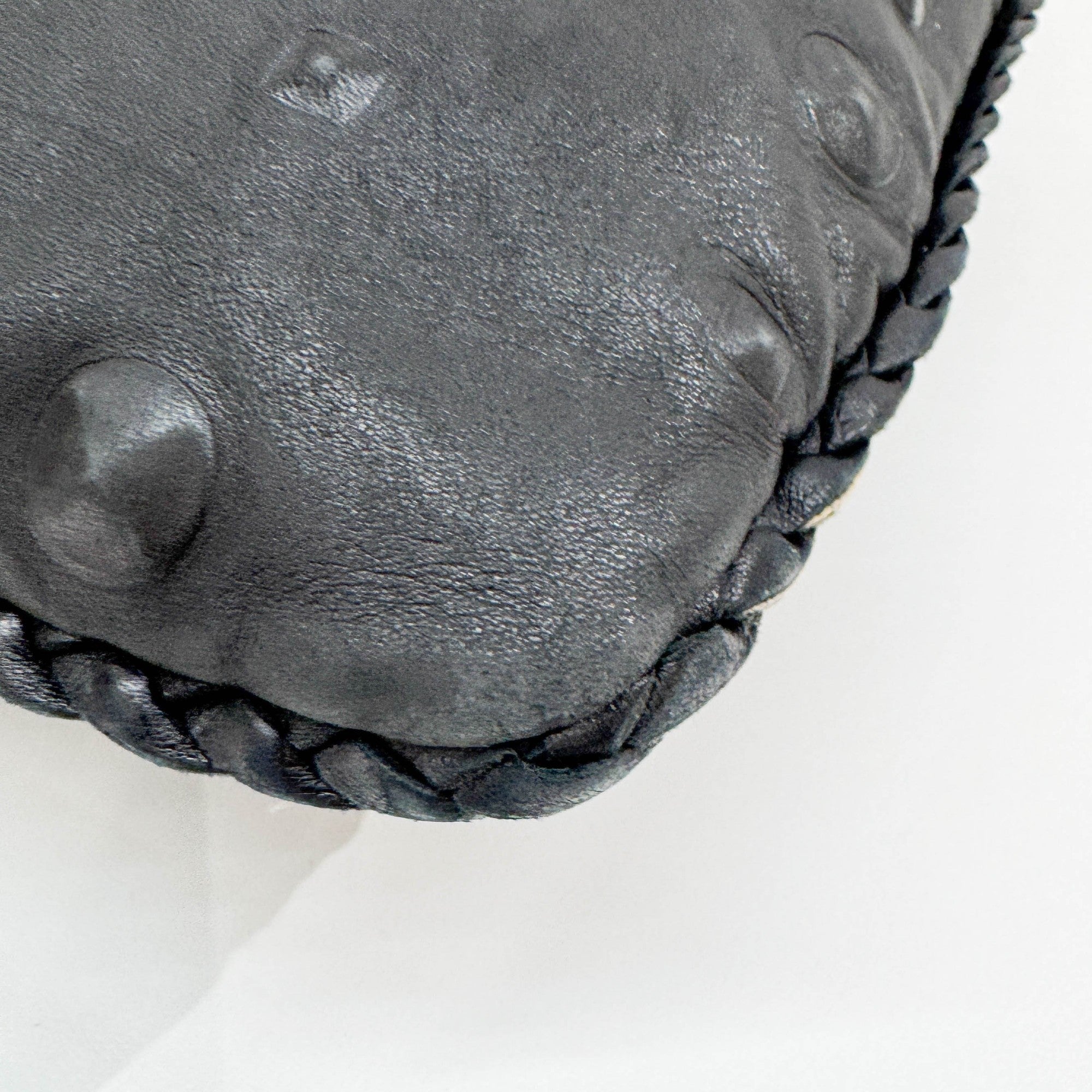 Studded Black Leather Hobo Bag