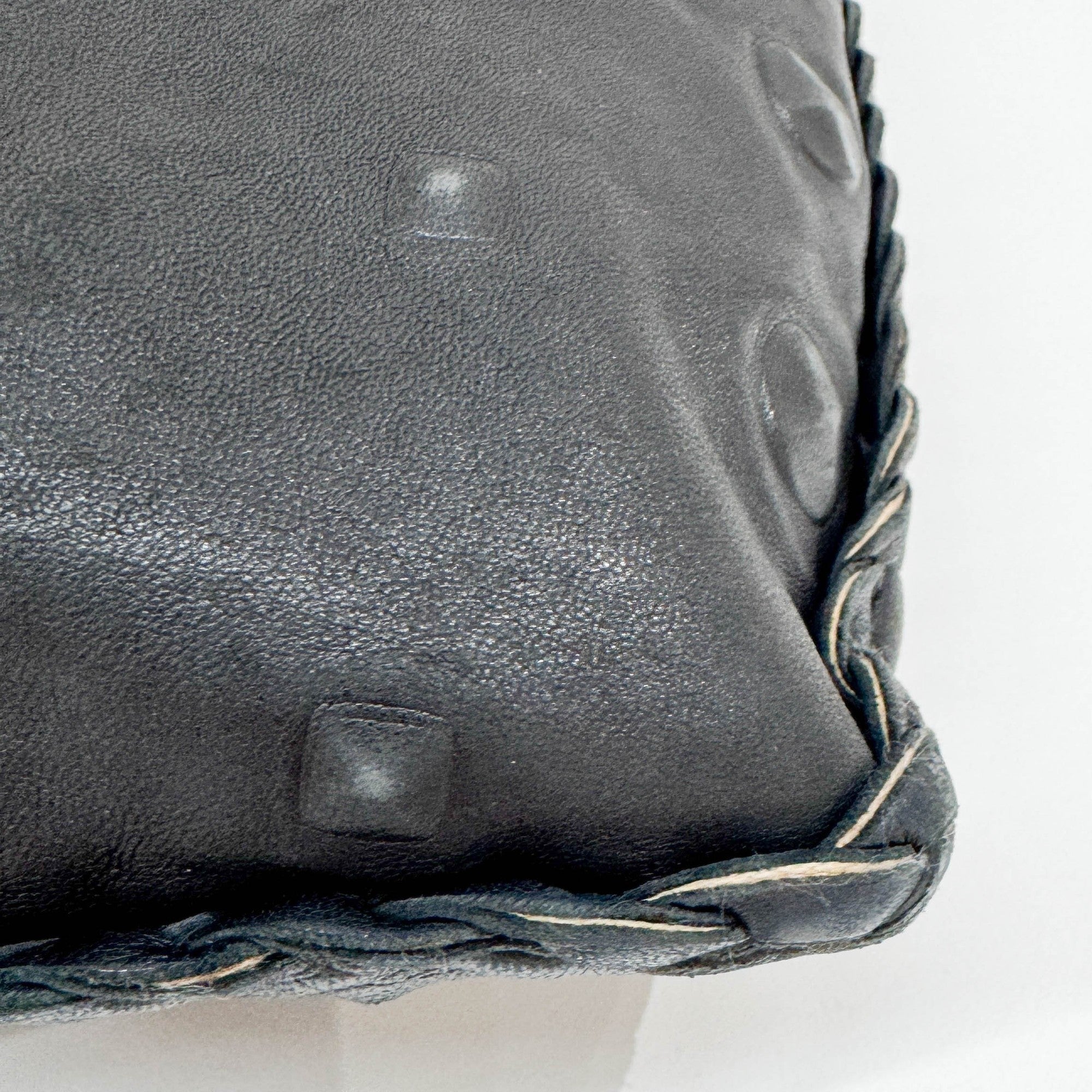 Studded Black Leather Hobo Bag