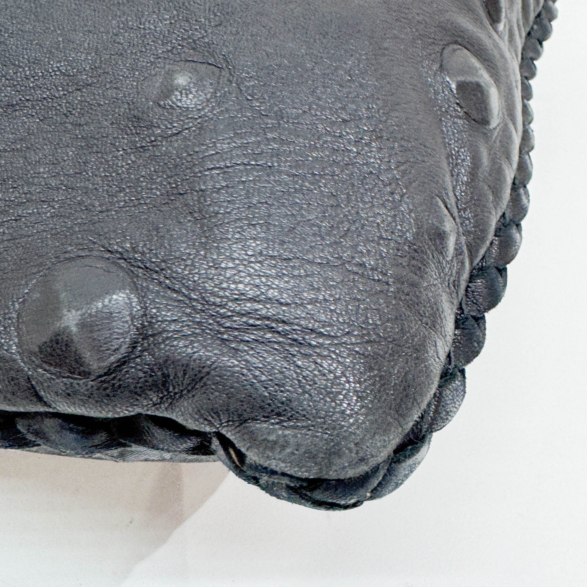 Studded Black Leather Hobo Bag