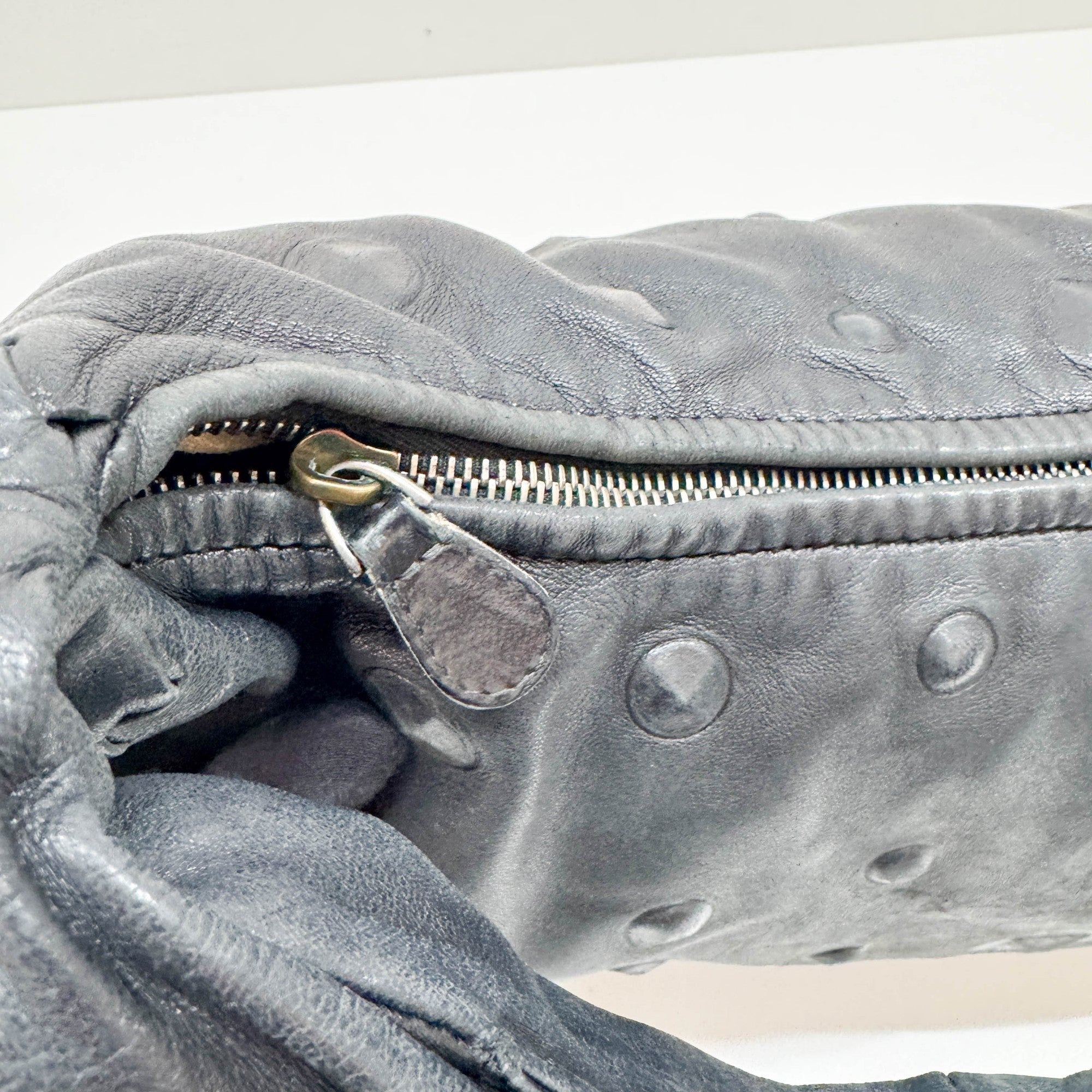 Studded Black Leather Hobo Bag