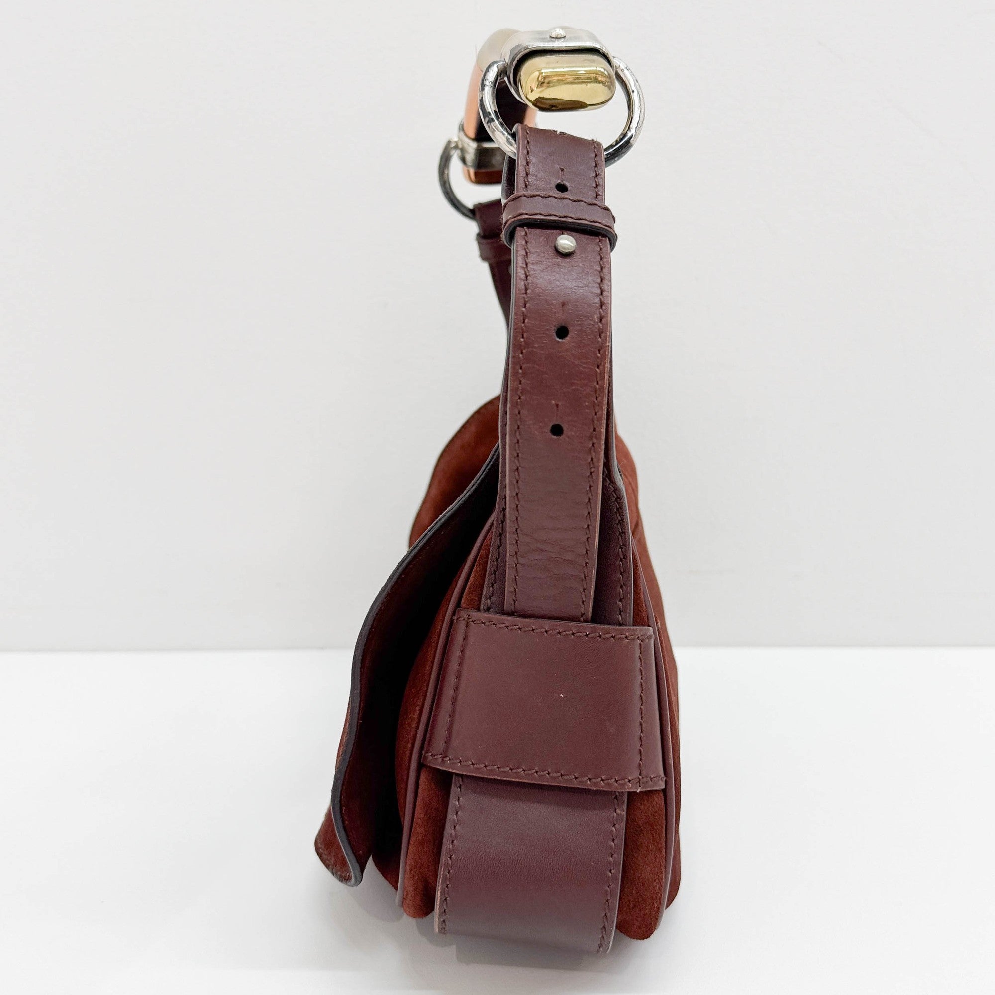 Brown Suede Shoulder Bag