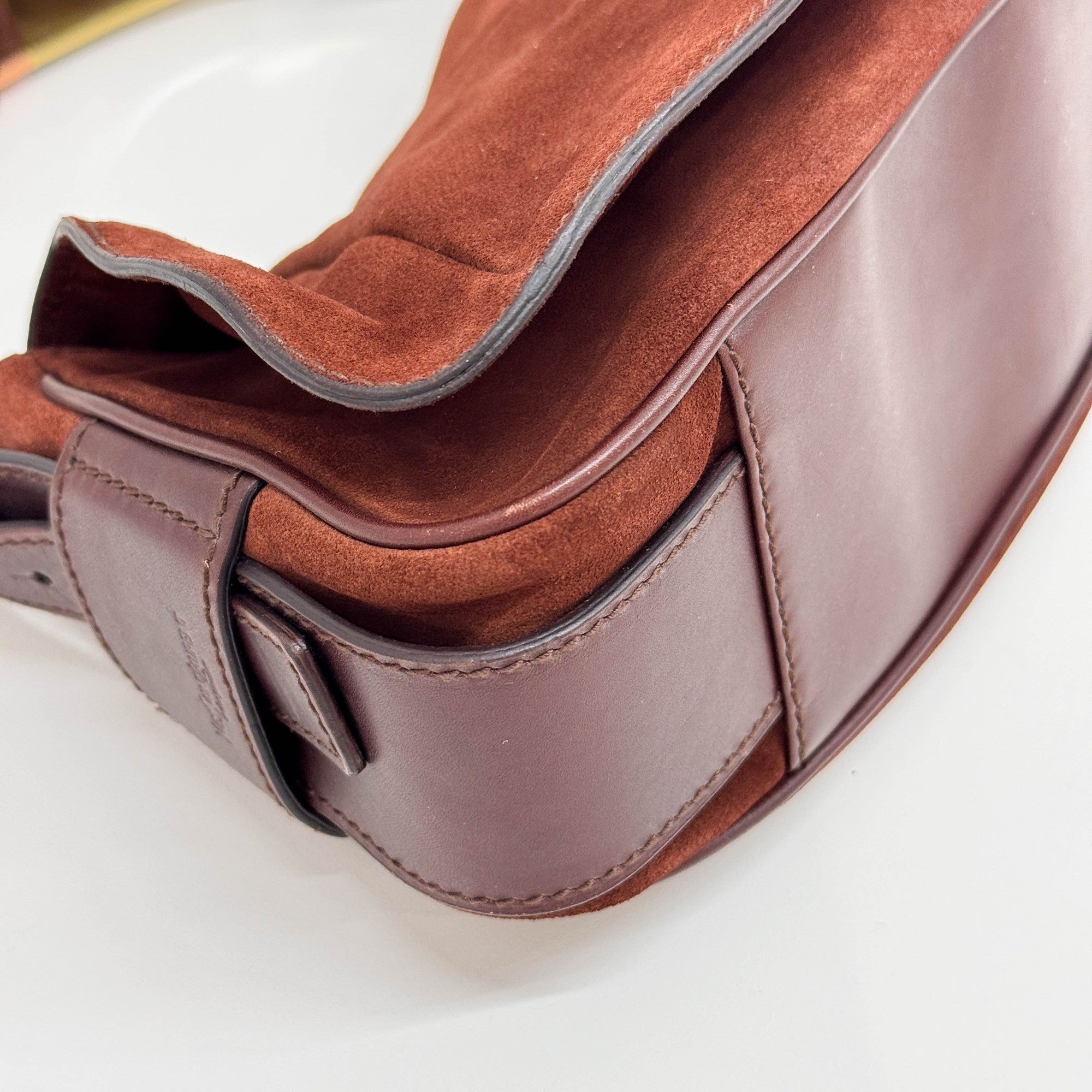 Brown Suede Shoulder Bag