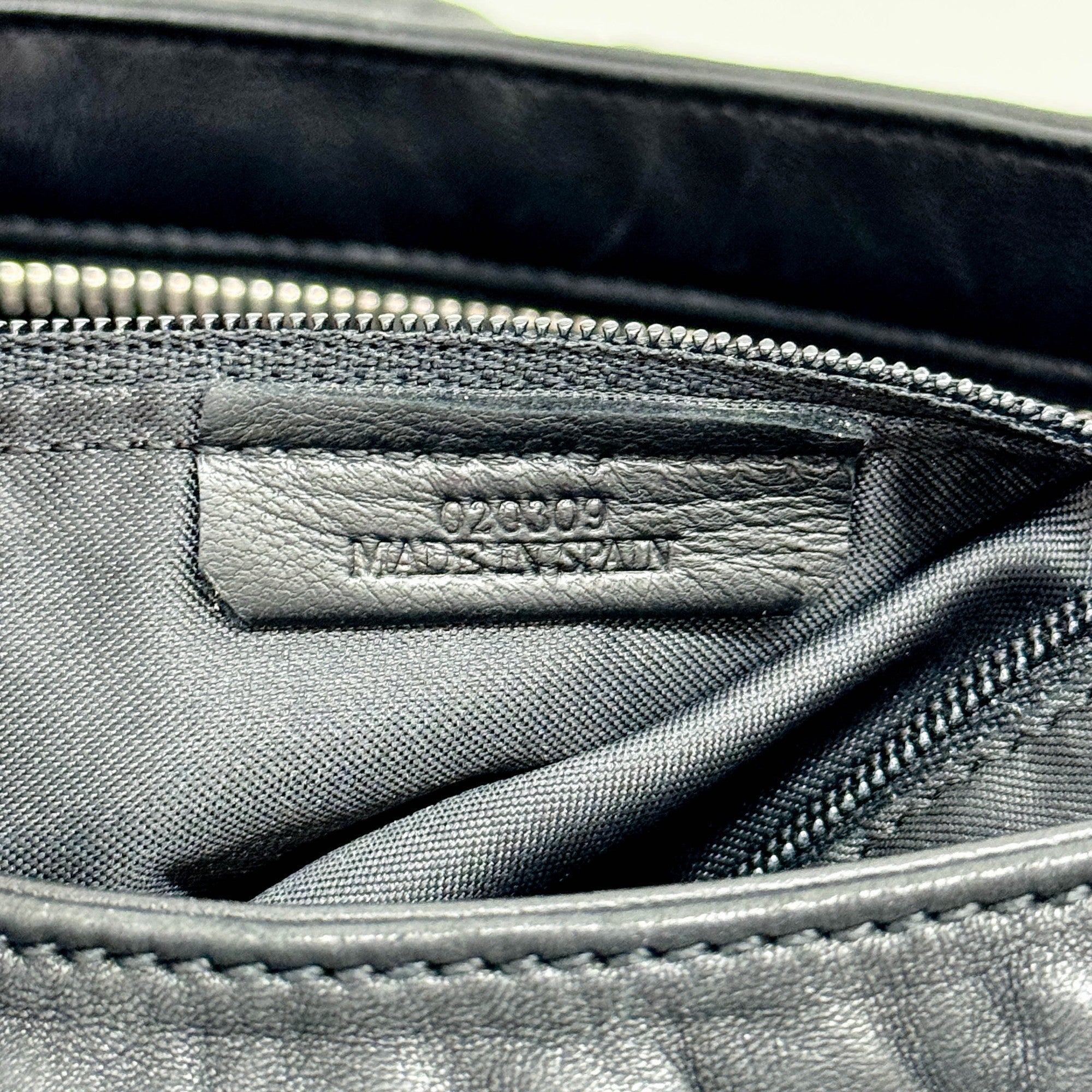 Anagram Black Leather Shoulder Bag