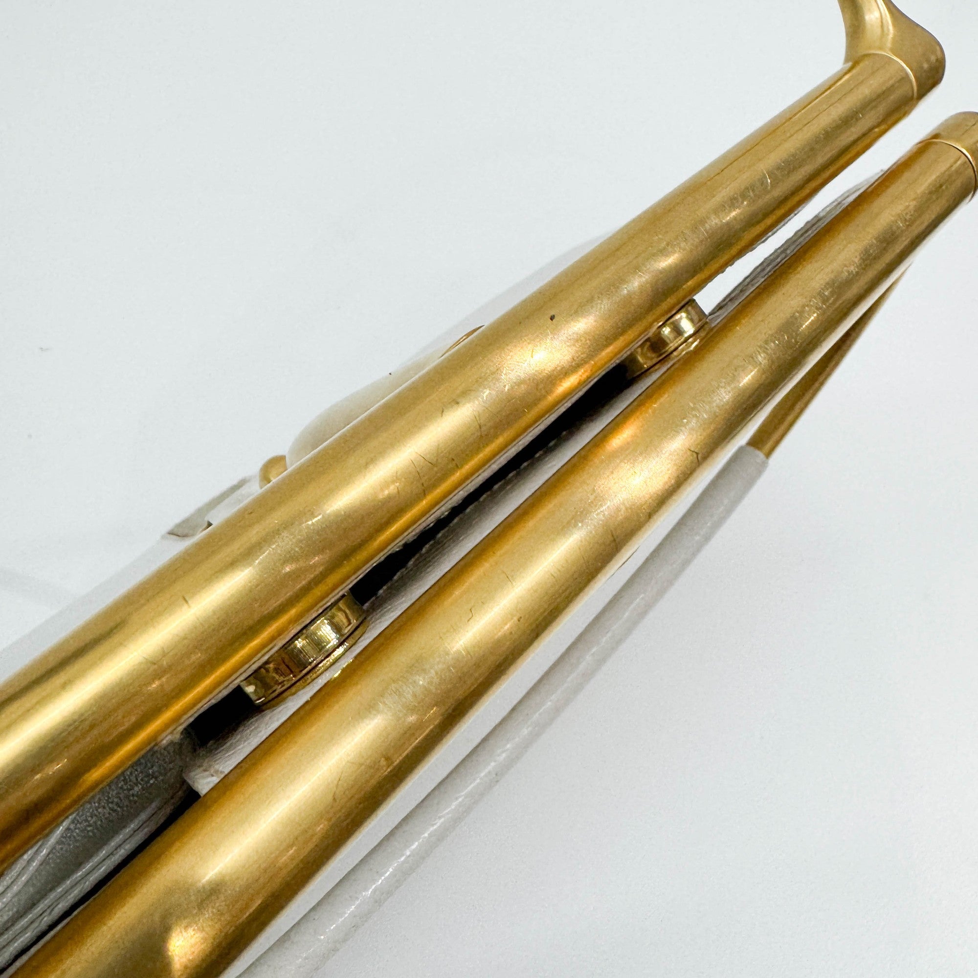 Softbit Gold Trim White Leather Hand Bag