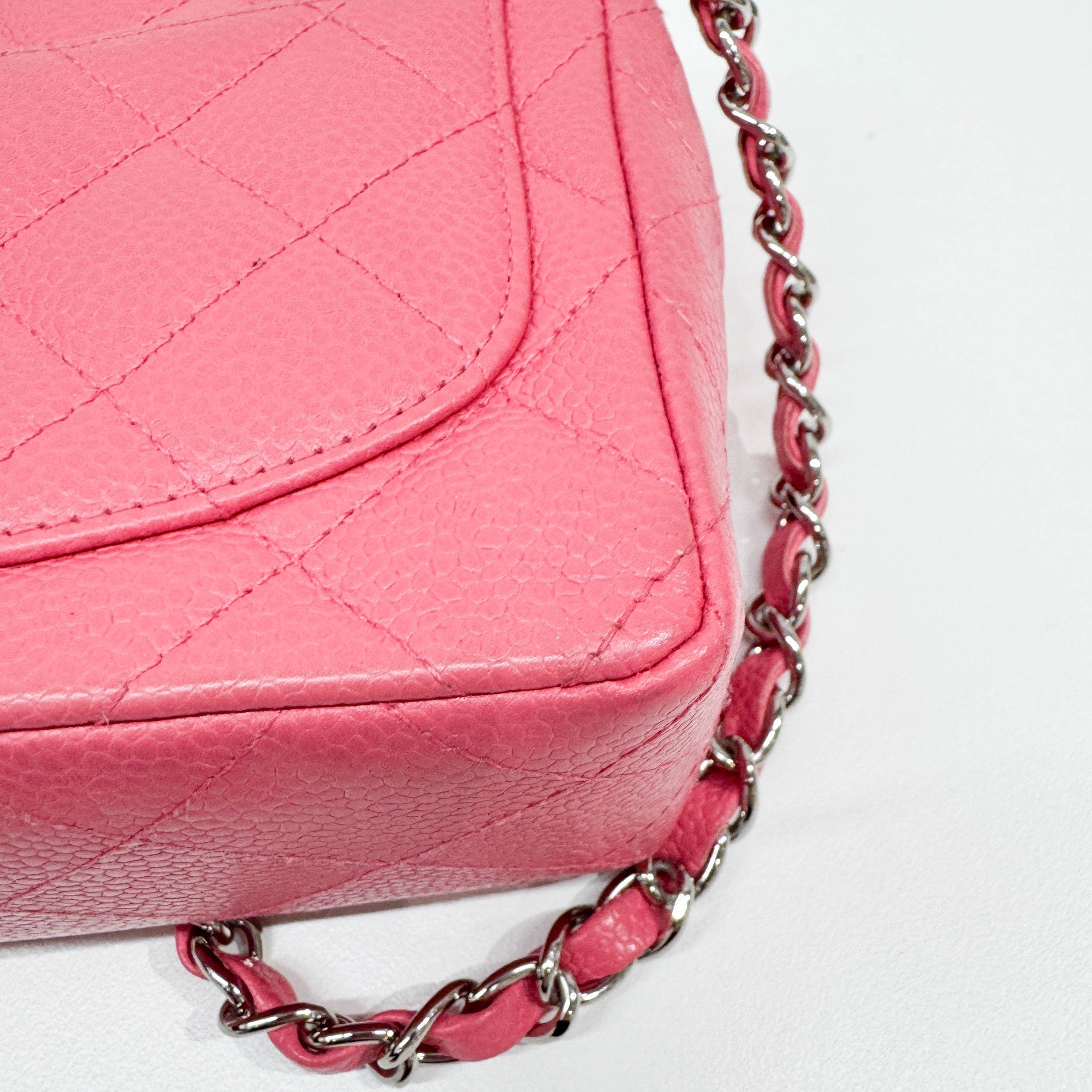 Mini Classic Flap Matelasse Pink Leather Shoulder Bag